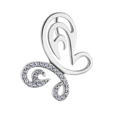 Стильний підвіс "Метелик" з білого золота з фіанітами - 1917974