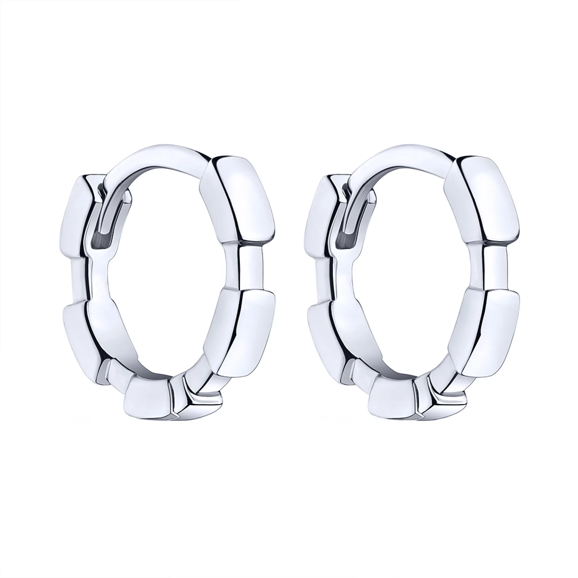 Серьги-кольца из серебра в стиле геометрия - 1785710 – изображение 1