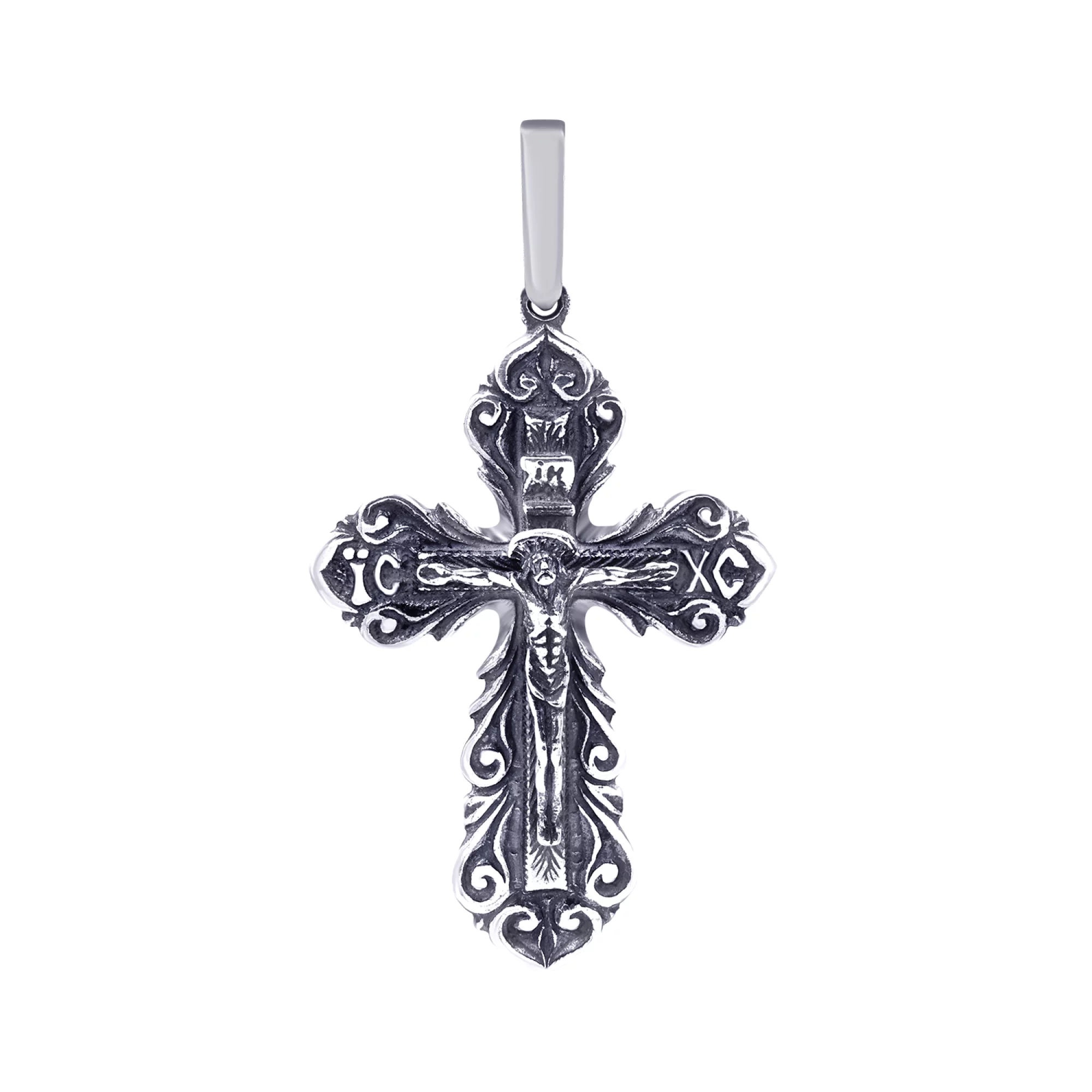 Крестик серебряный с чернением - 443534 – изображение 1