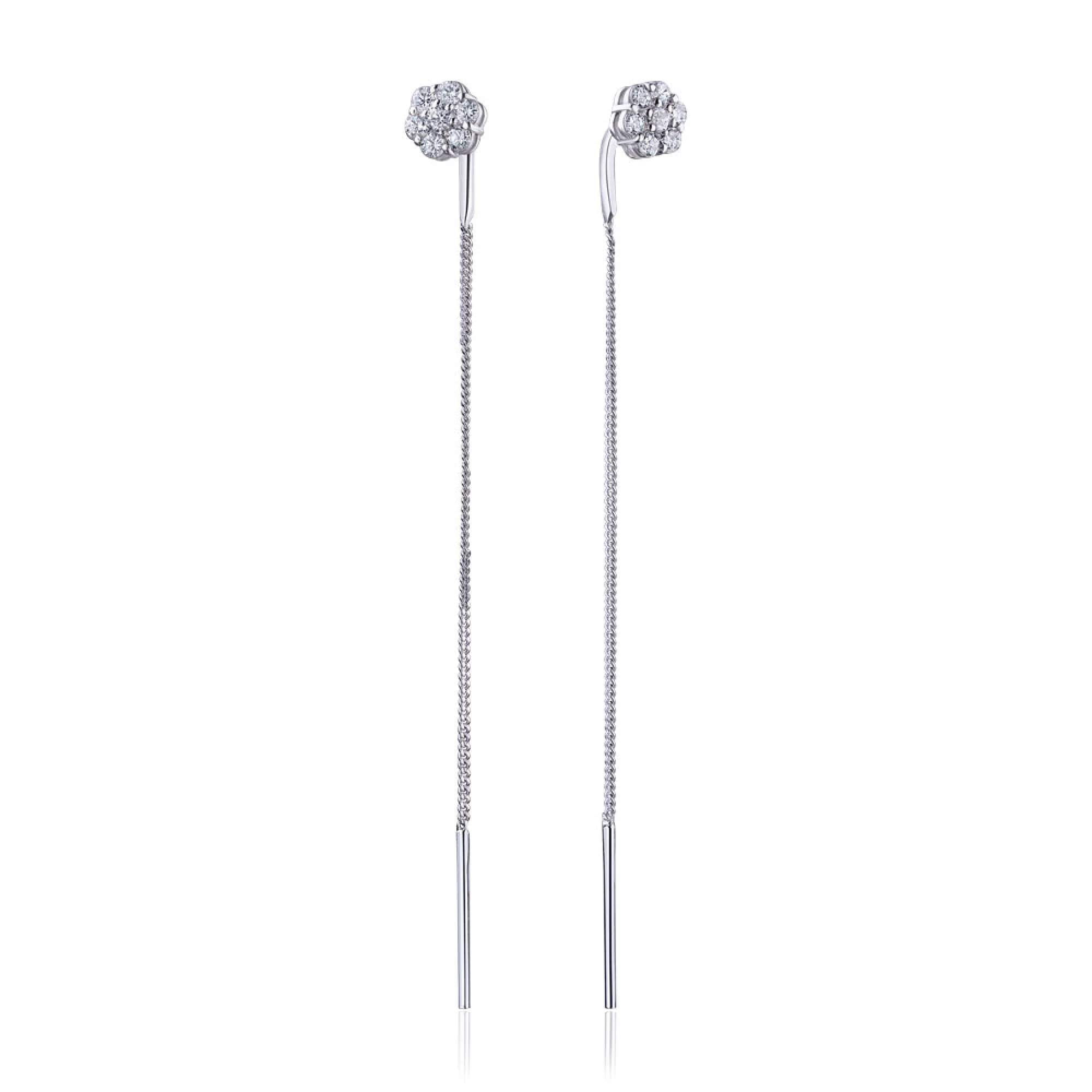 Серебряные серьги с цирконием - 411534 - 1