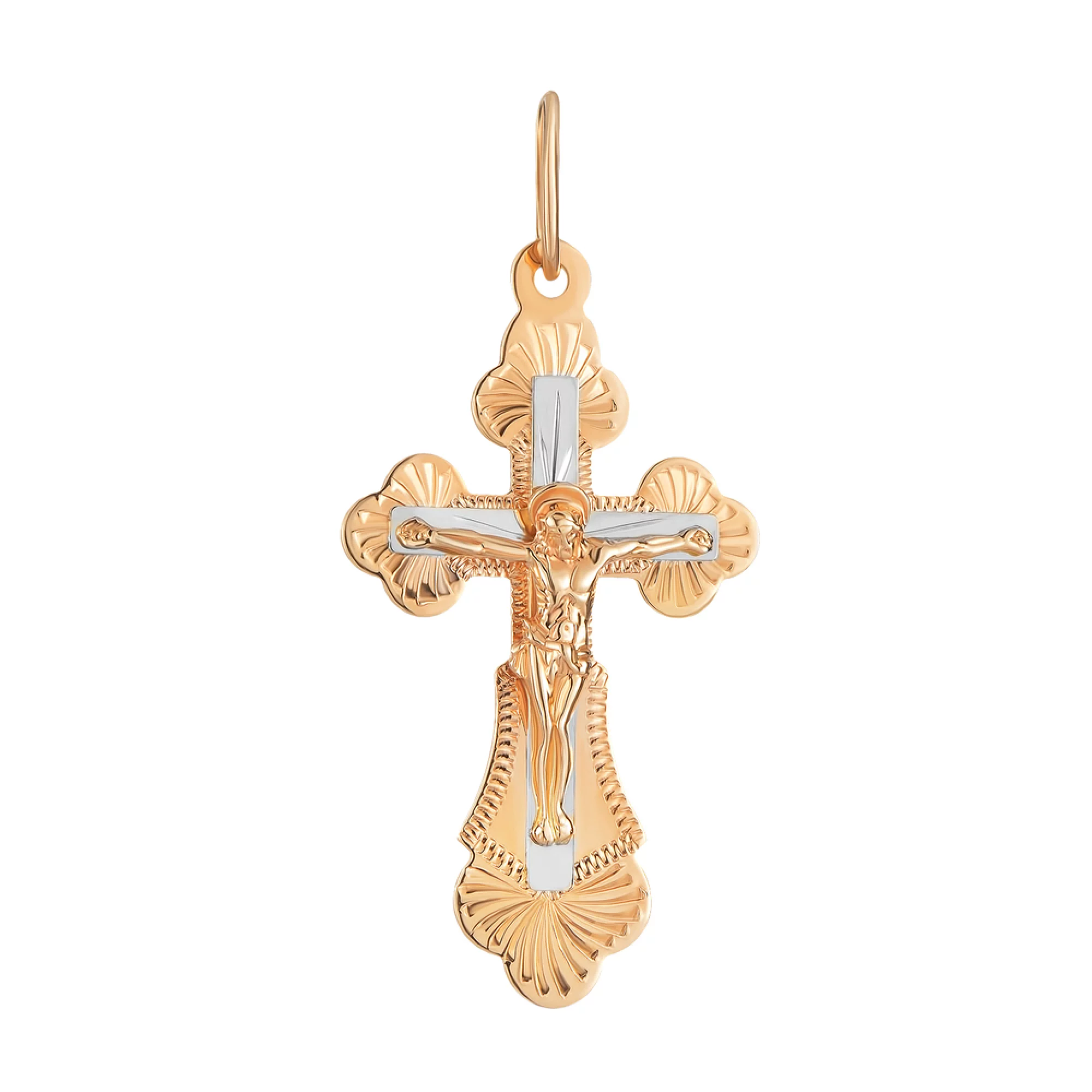 Крестик из комбинированого золота - 1348437 – изображение 1