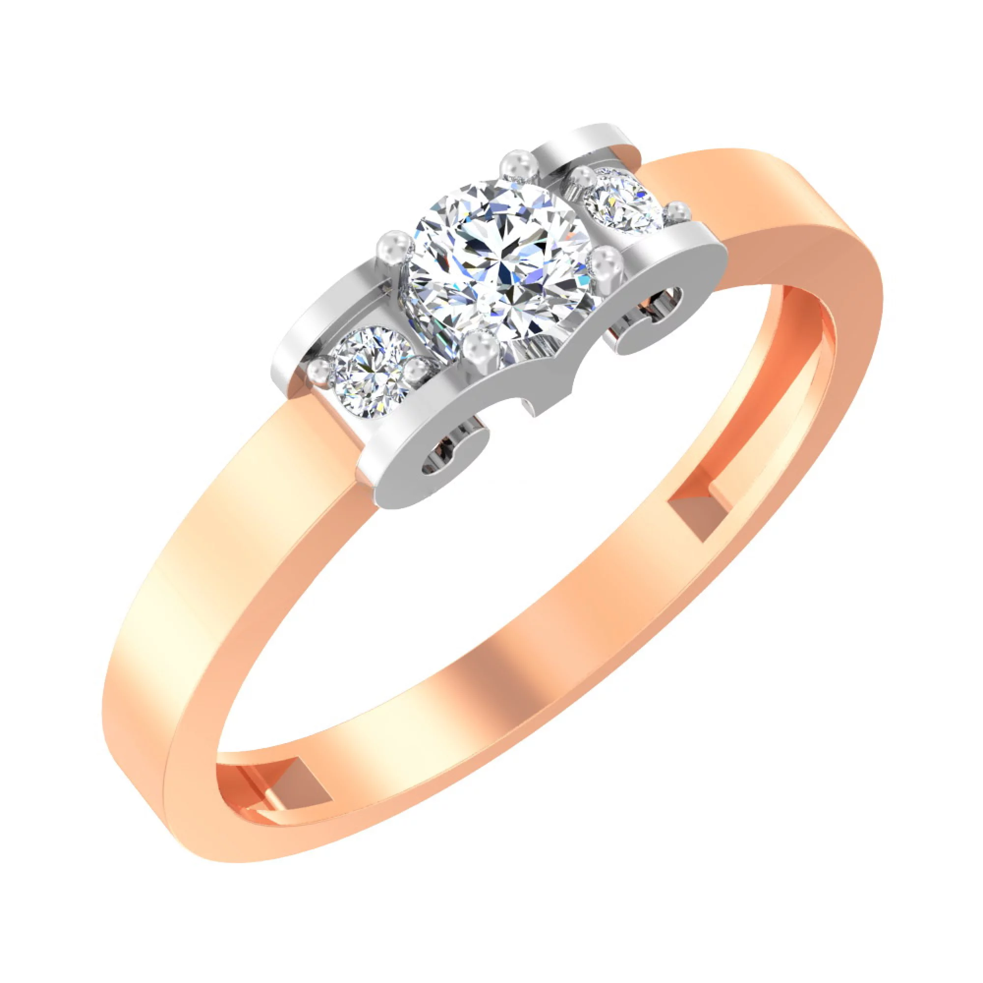 Золотое кольцо с фианитом - 585598 – изображение 1