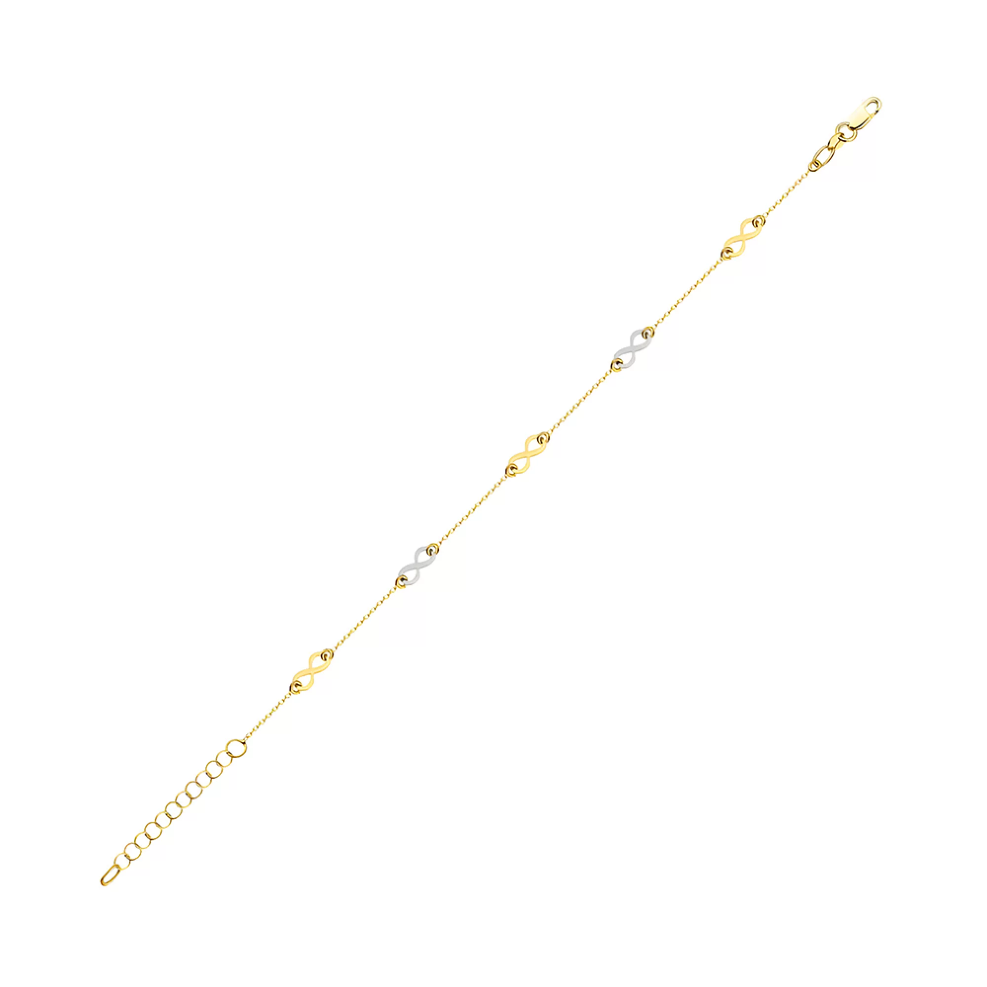 Браслет "Бесконечность" из желтого и белого золота плетение якорное - 1526663 – изображение 2