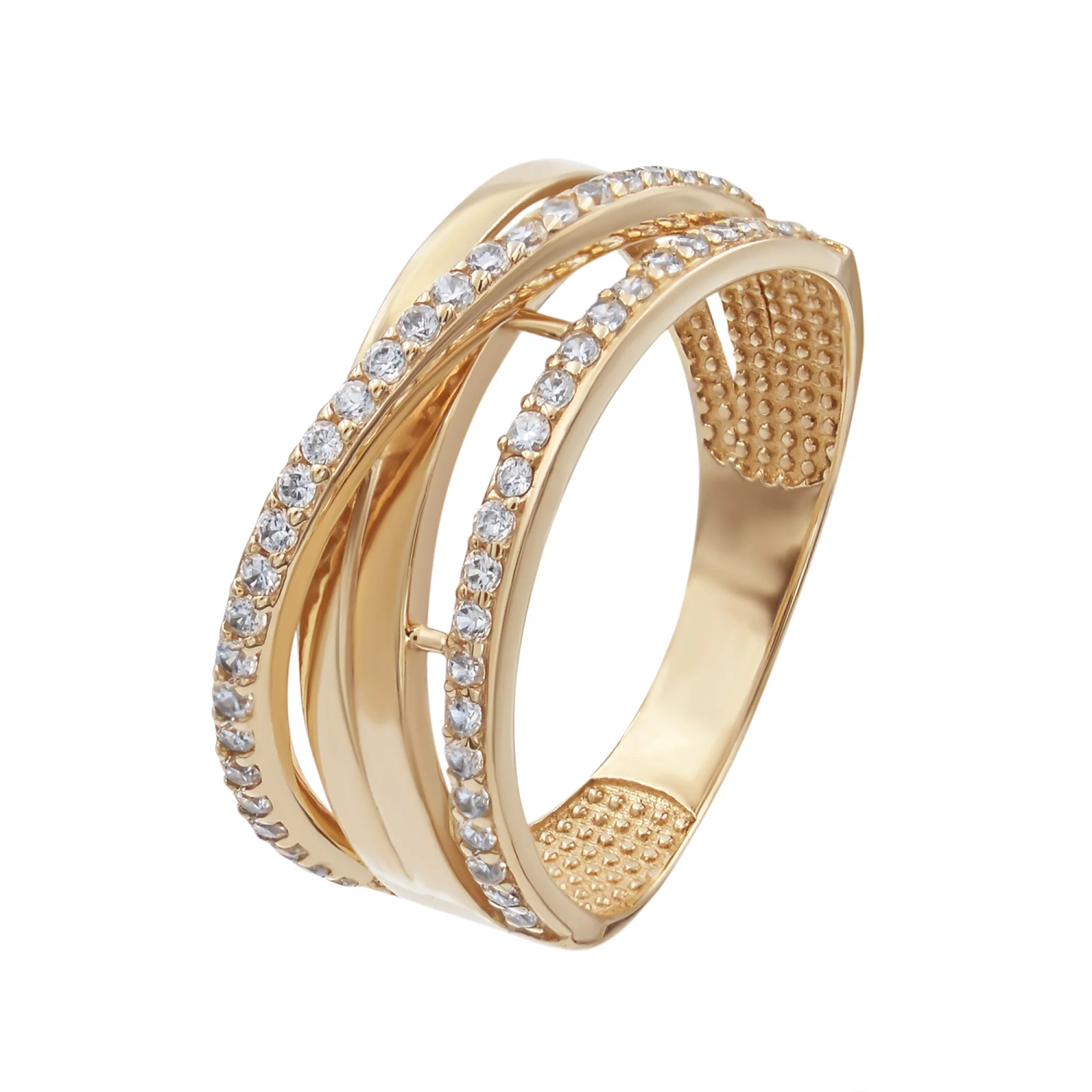 Золотое кольцо с фианитами - 778155 – изображение 1