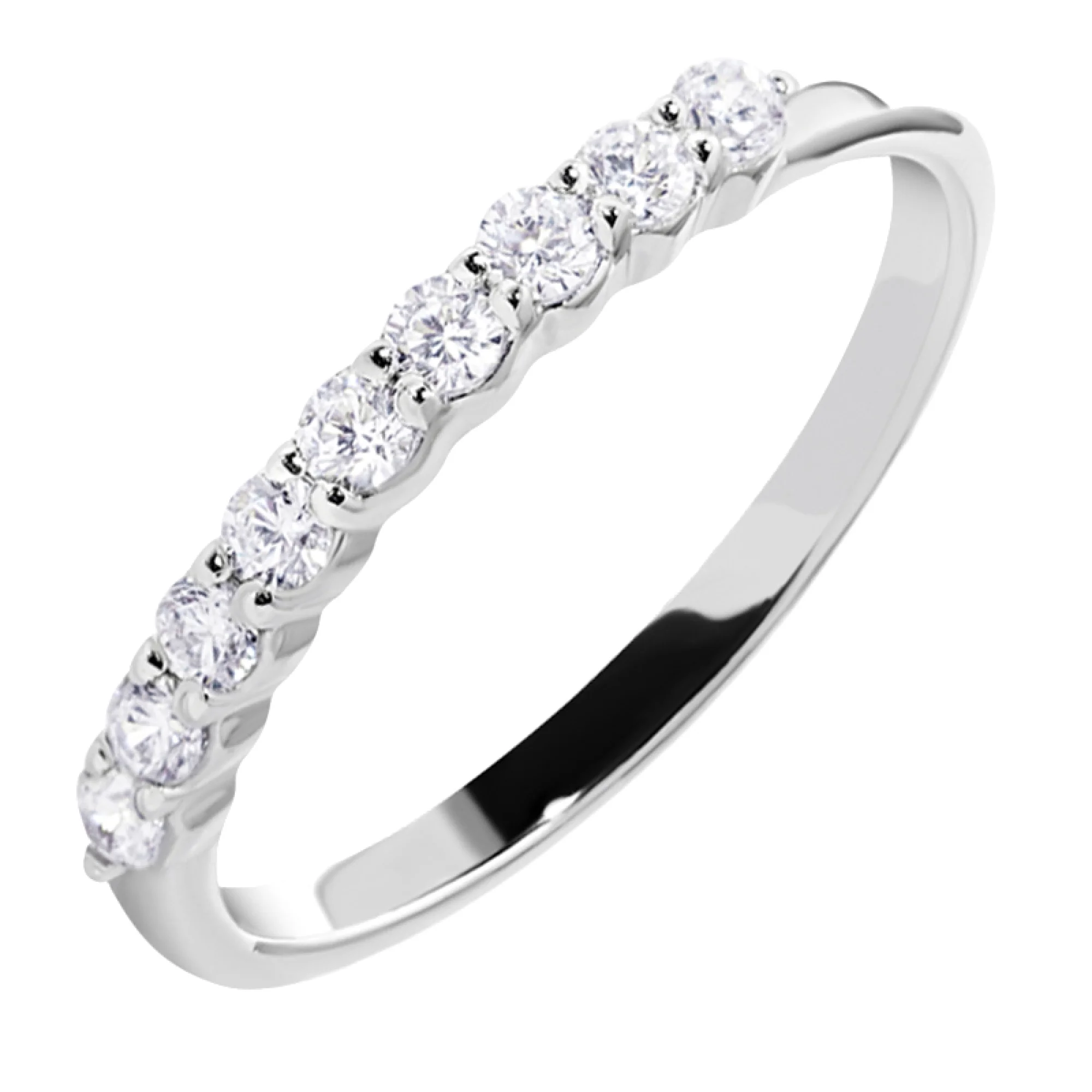Серебряное кольцо с фианитами - 569802 - 1