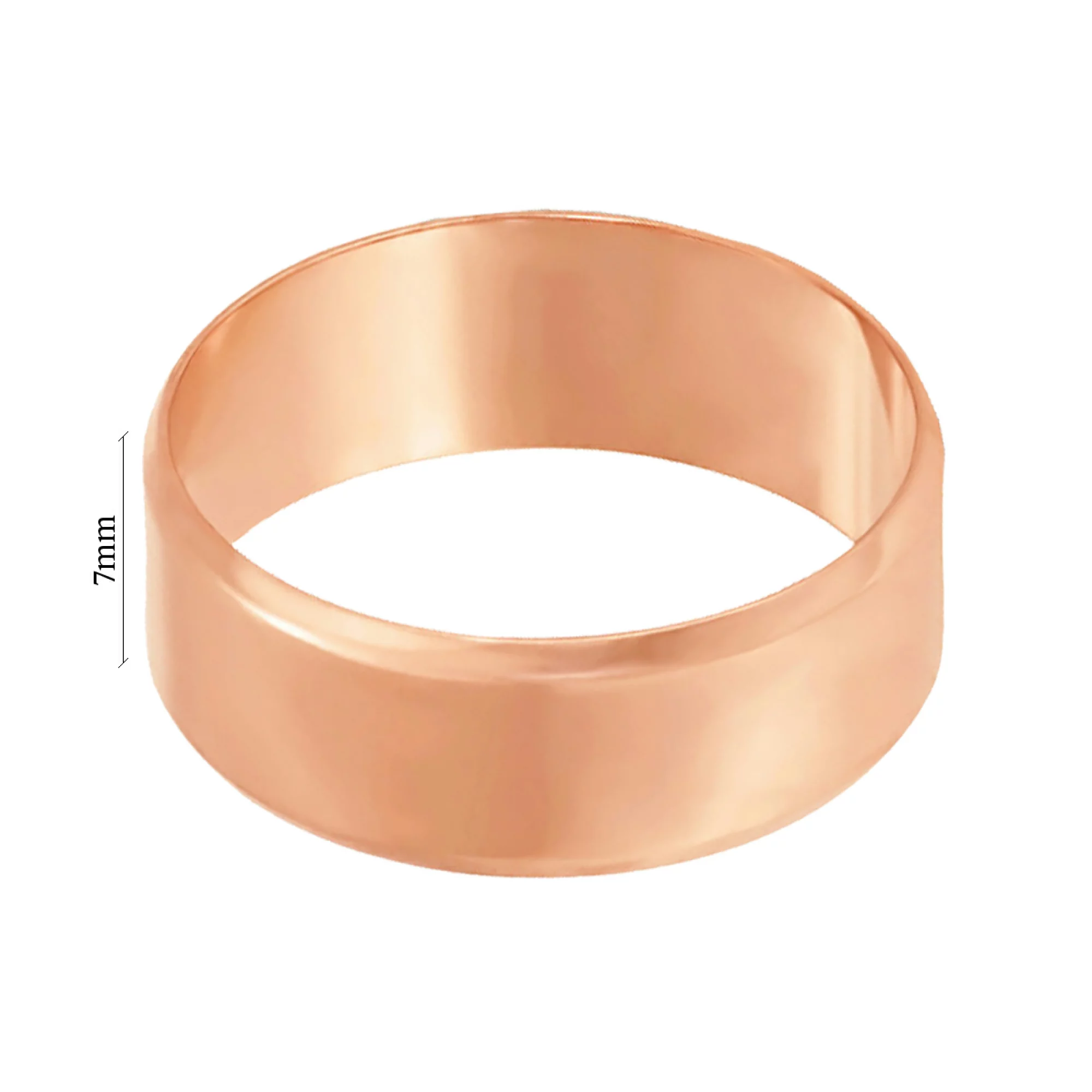 Обручальное кольцо из красного золота американка с фаской  - 1278445 – изображение 4