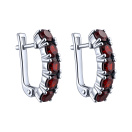 Сережки-дорожки из серебра с гранатом - 2263950