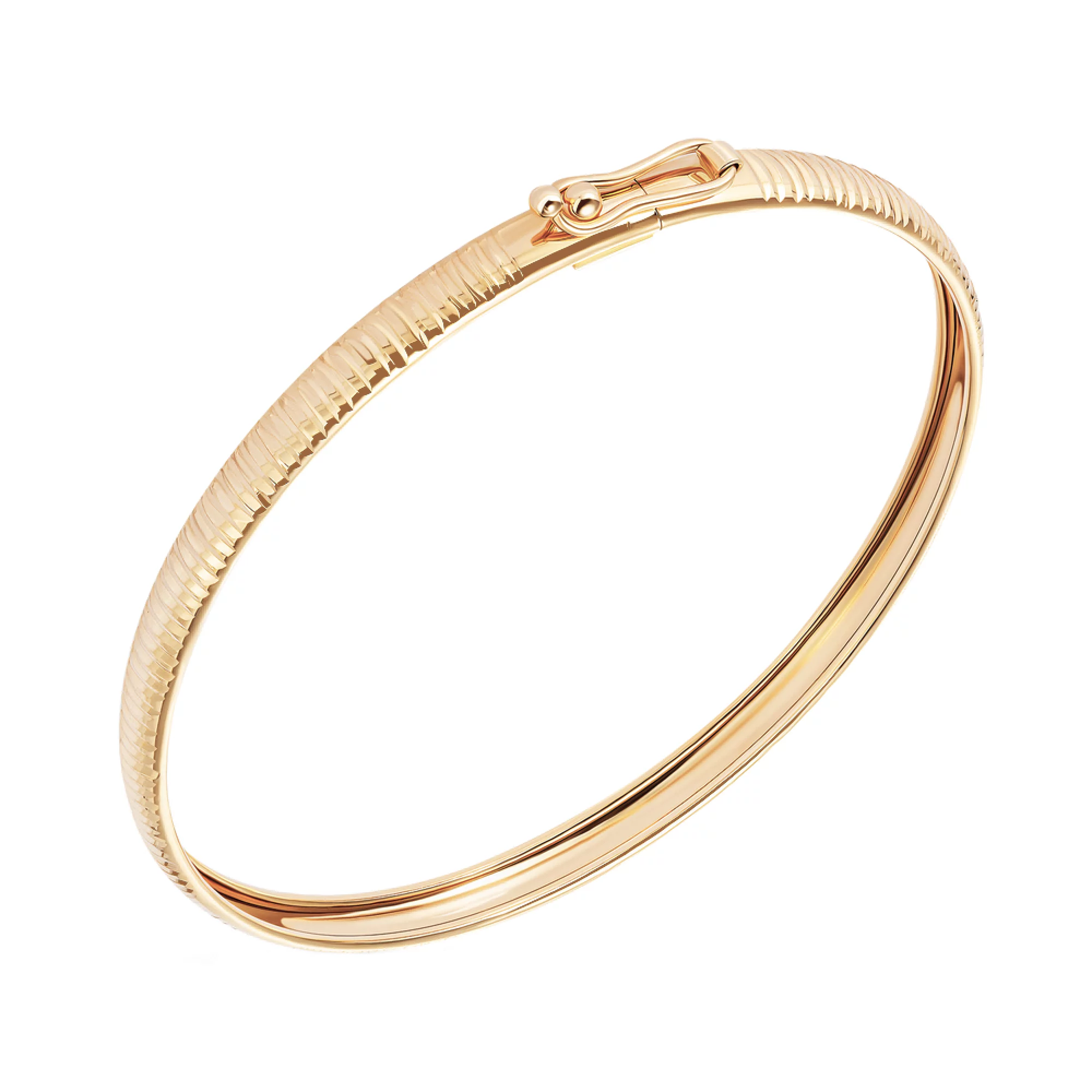 Жесткий браслет из красного золота с алмазной гранью  - 1516434 – изображение 1