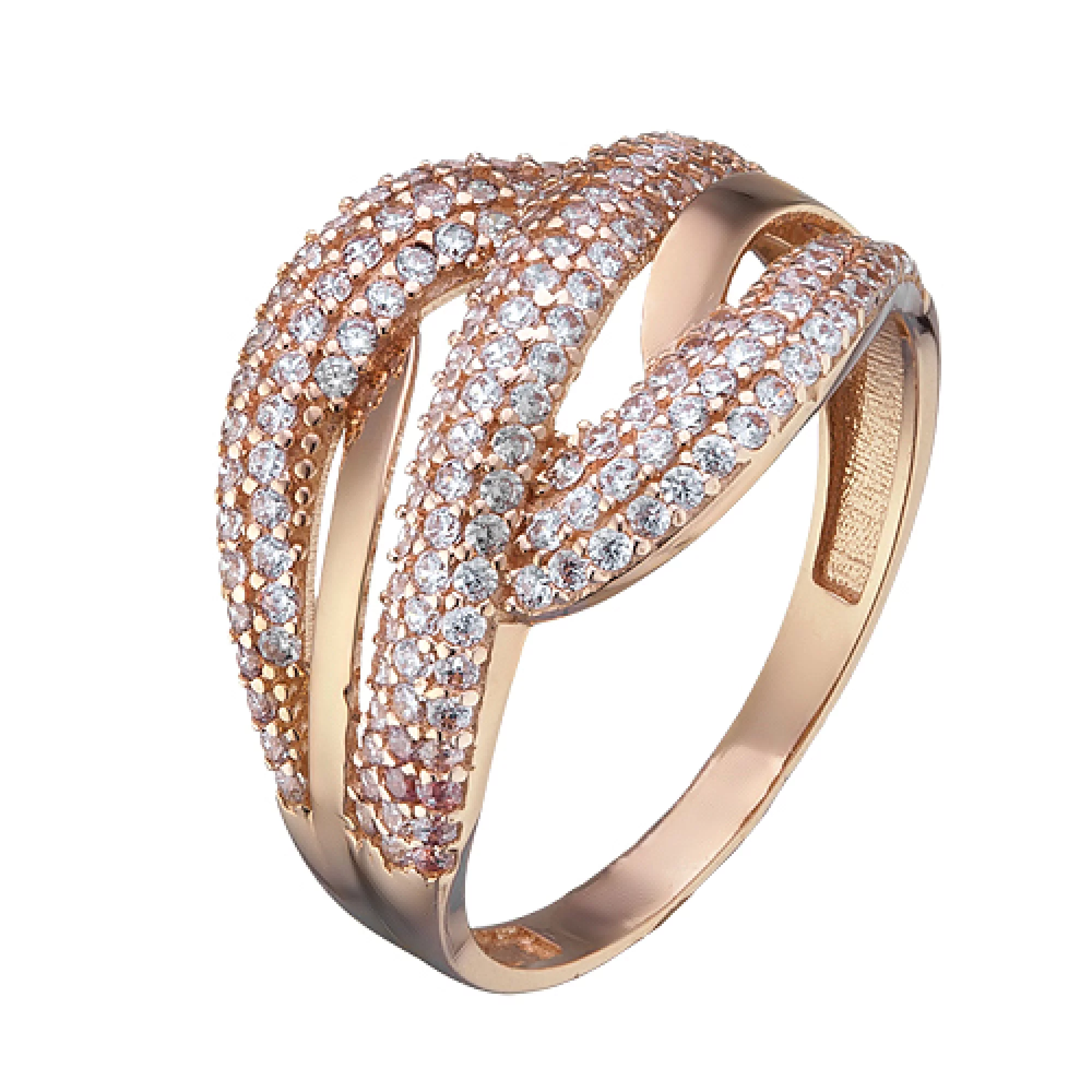 Золотое кольцо с фианитом - 521625 – изображение 1