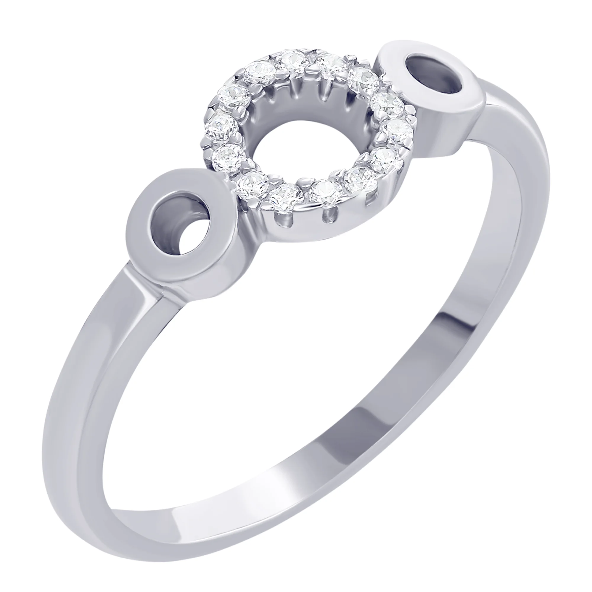 Кольцо серебряное с фианитами - 896350 - 1