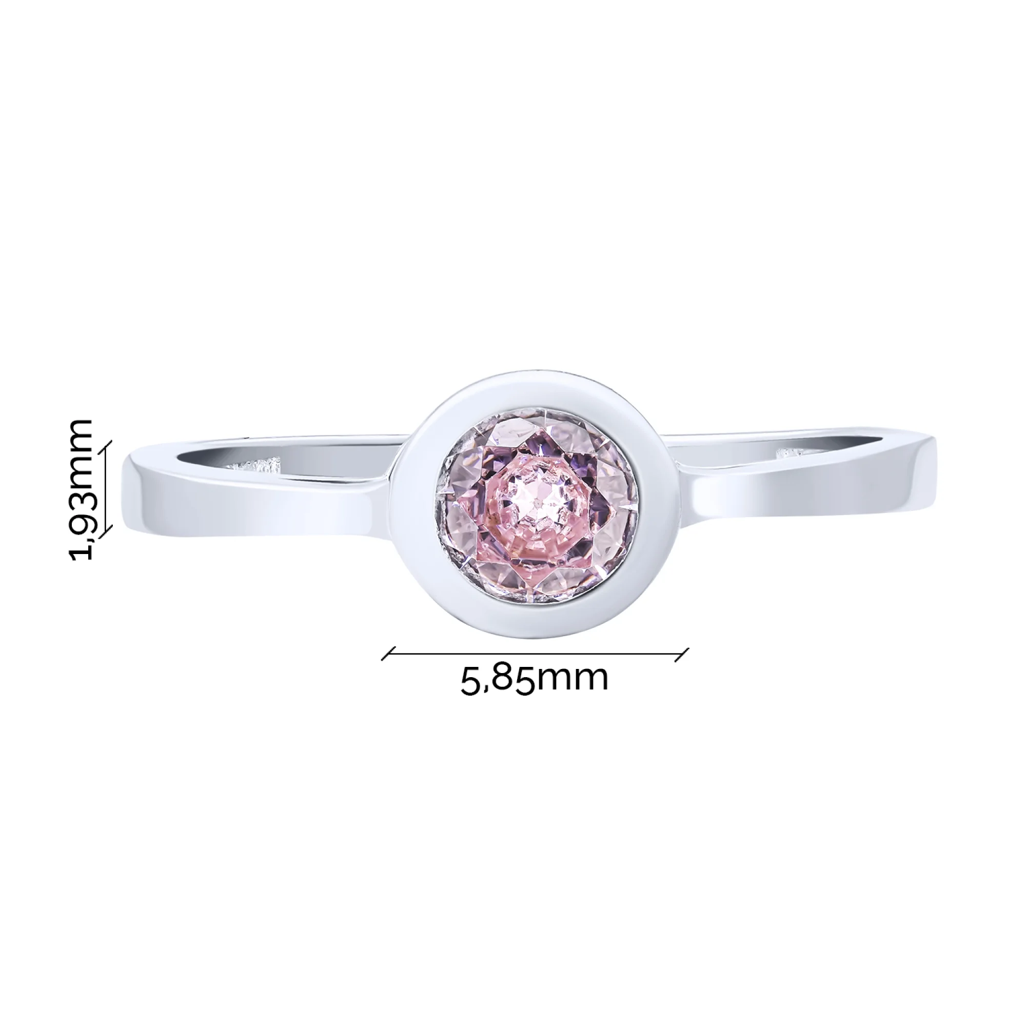 Серебряное кольцо с фианитом - 1626221 - 3