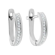 Серьги в белом золоте с дорожкой бриллиантов - 1697623