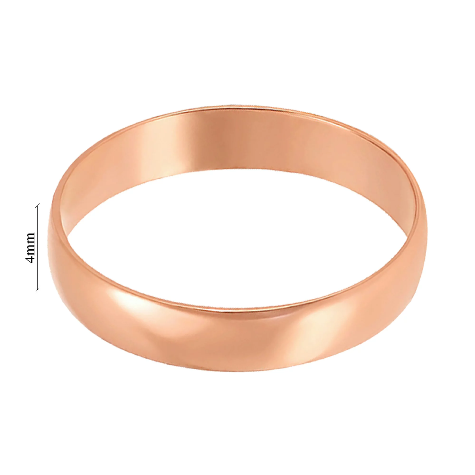 Обручальное классическое кольцо из красного золот - 1278427 – изображение 4