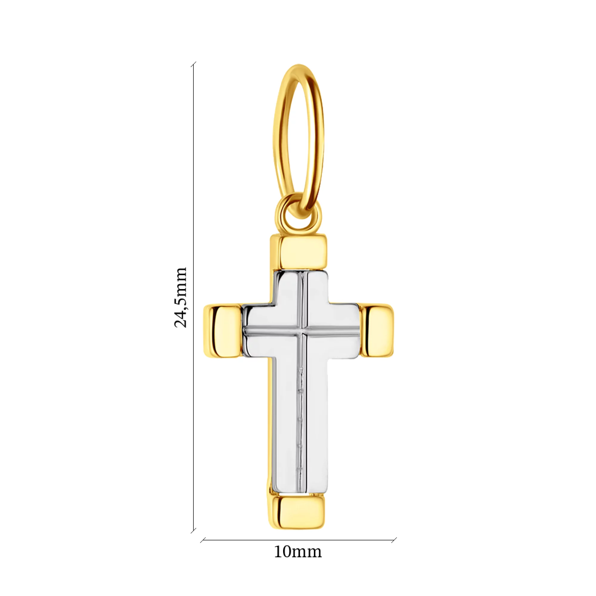 Хрестик з комбінованого золота - 1095115 – зображення 2