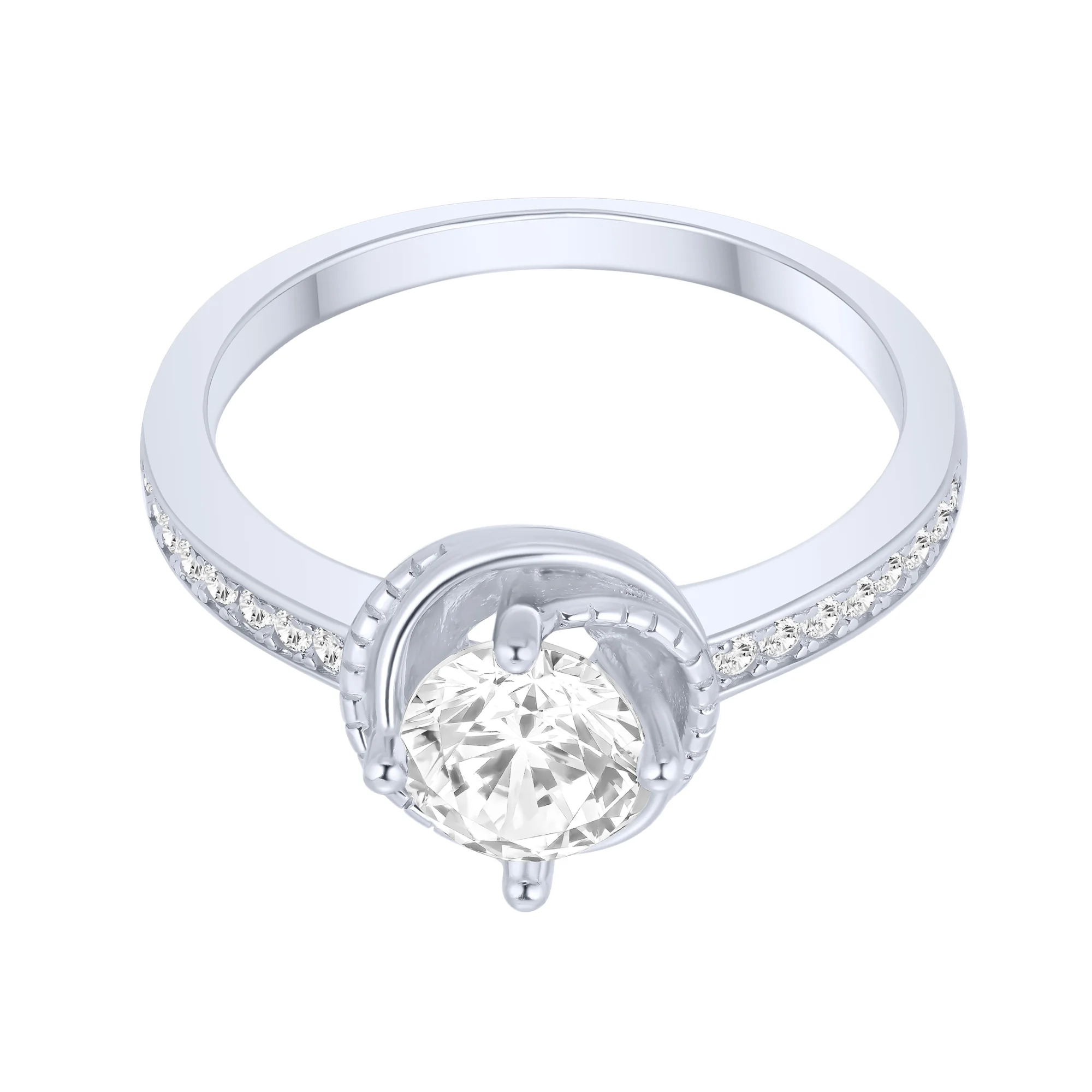 Серебряное кольцо с фианитами - 2284003 - 3