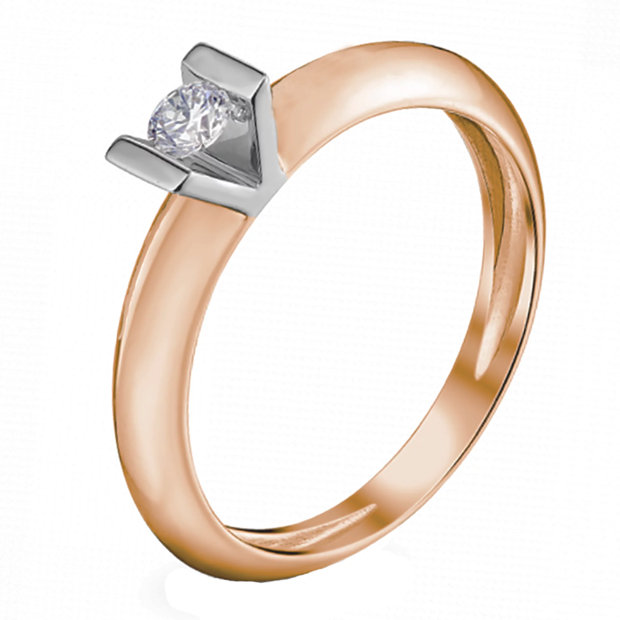 Золотое кольцо с бриллиантом - 502465 – изображение 1