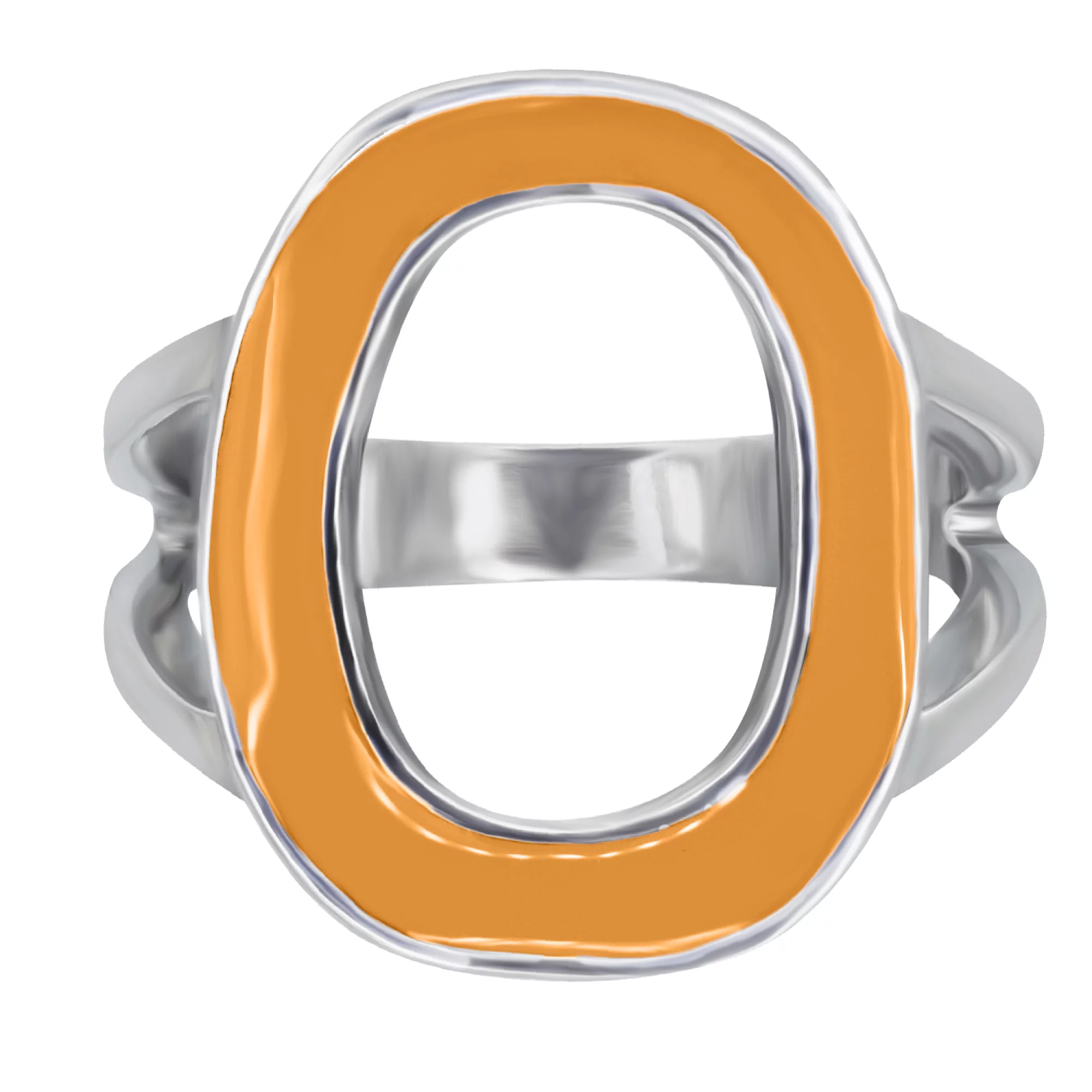 Кольцо серебряное с цветной эмалью - 907518 – изображение 5