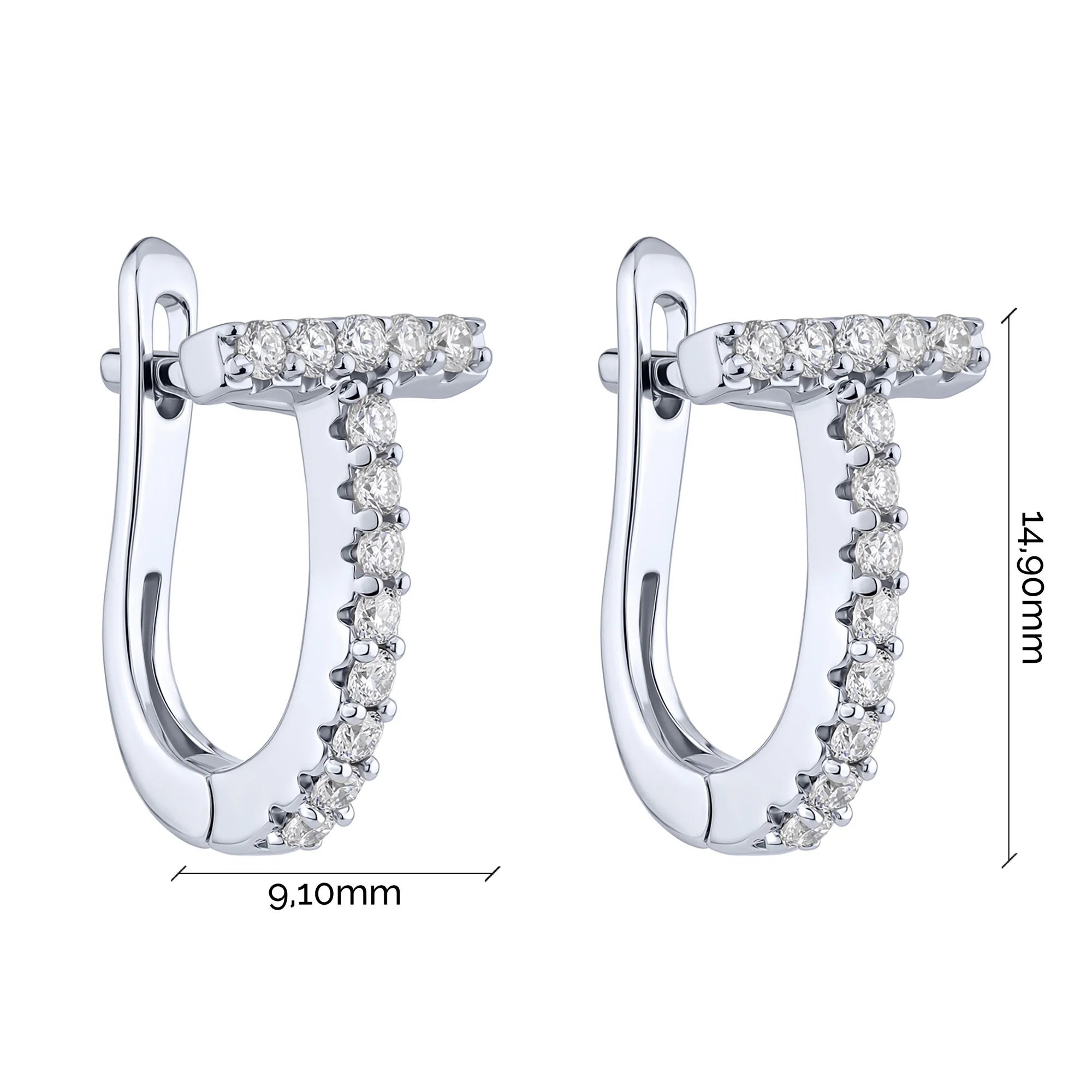 Серебряные серьги с фианитами - 2187085 - 3