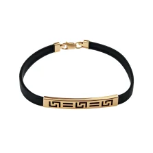 Браслет з каучуку із вставкою з червоного золота - 416663