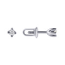 Сережки-гвоздики из белого золота с бриллиантами - 815301