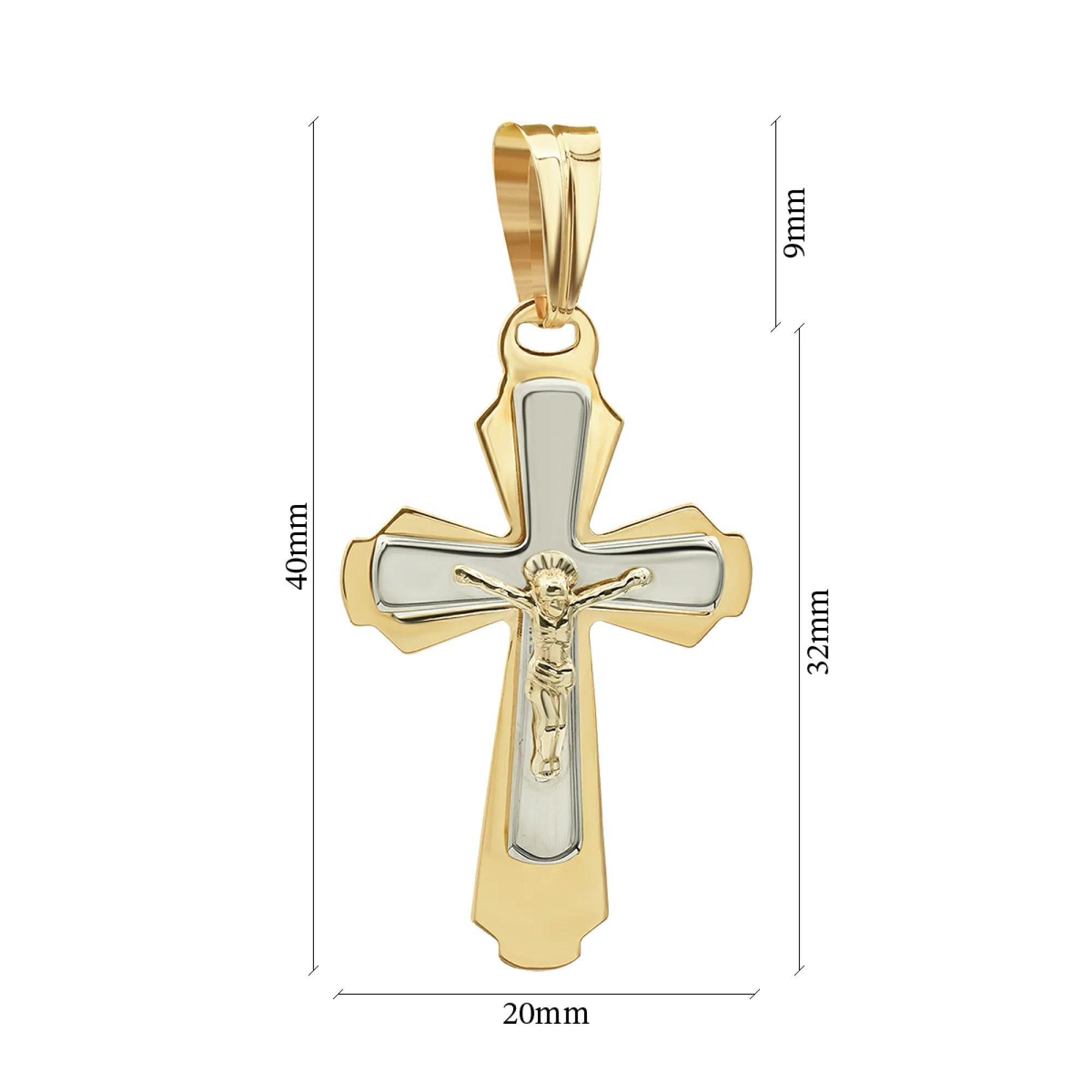 Хрестик з комбінованого золота - 842165 – зображення 2