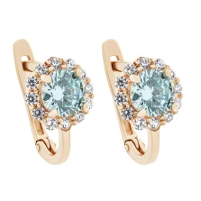 Дитячі сережки "Квітка" з фіанітами у червоному золоті - 1577097