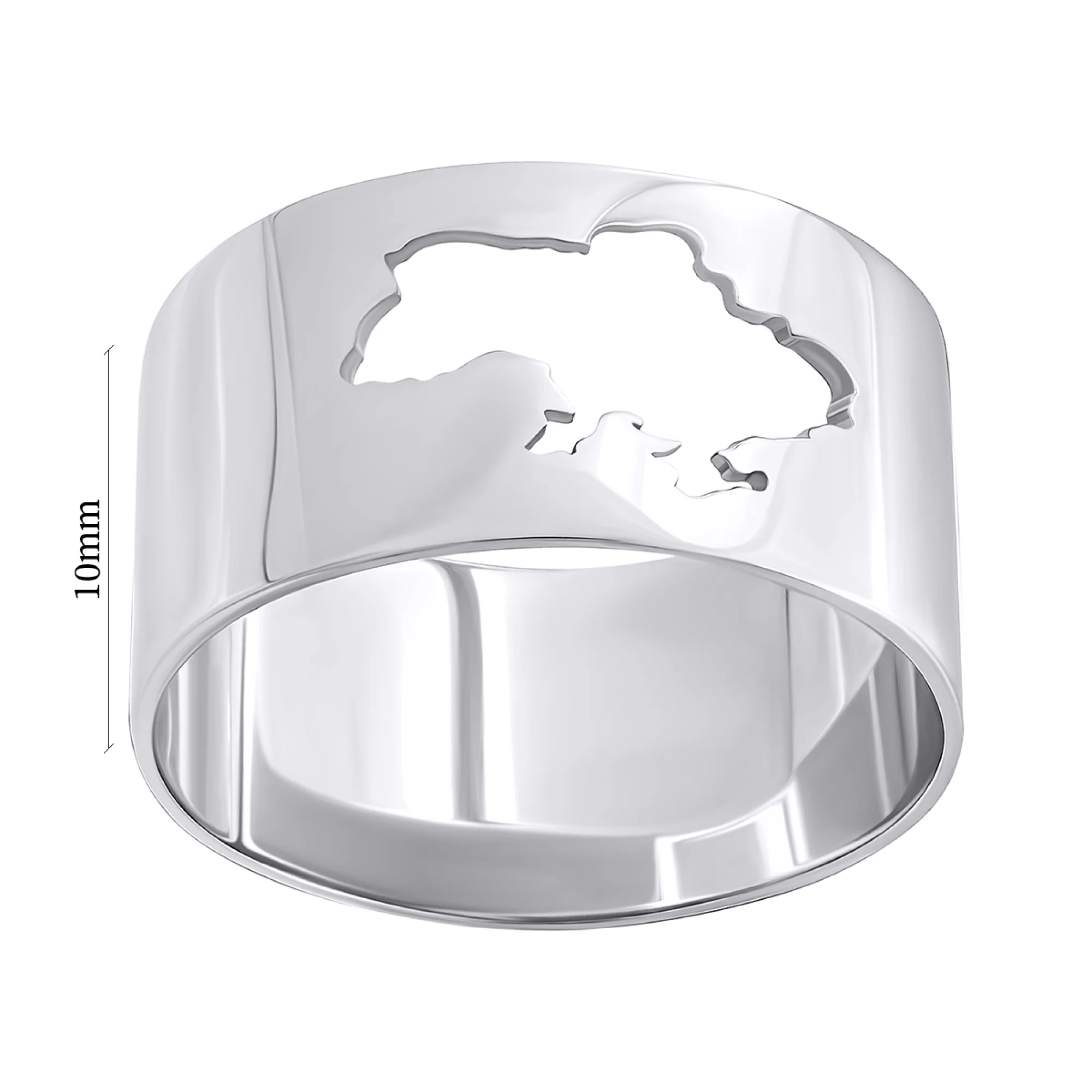 Широкое кольцо из серебра "Украина" - 1259990 - 2