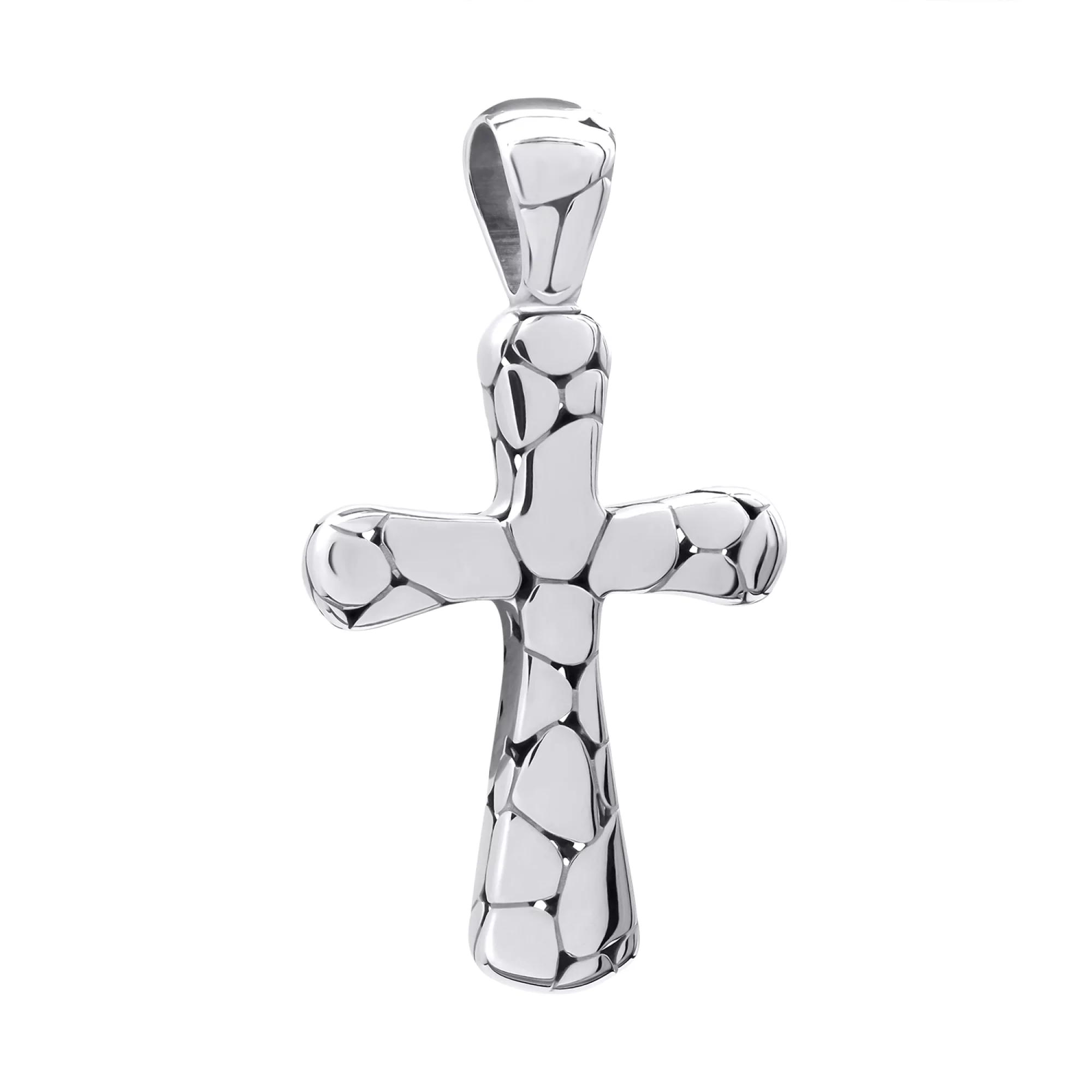 Крестик серебряный с платиновым покрытием - 878646 – изображение 1
