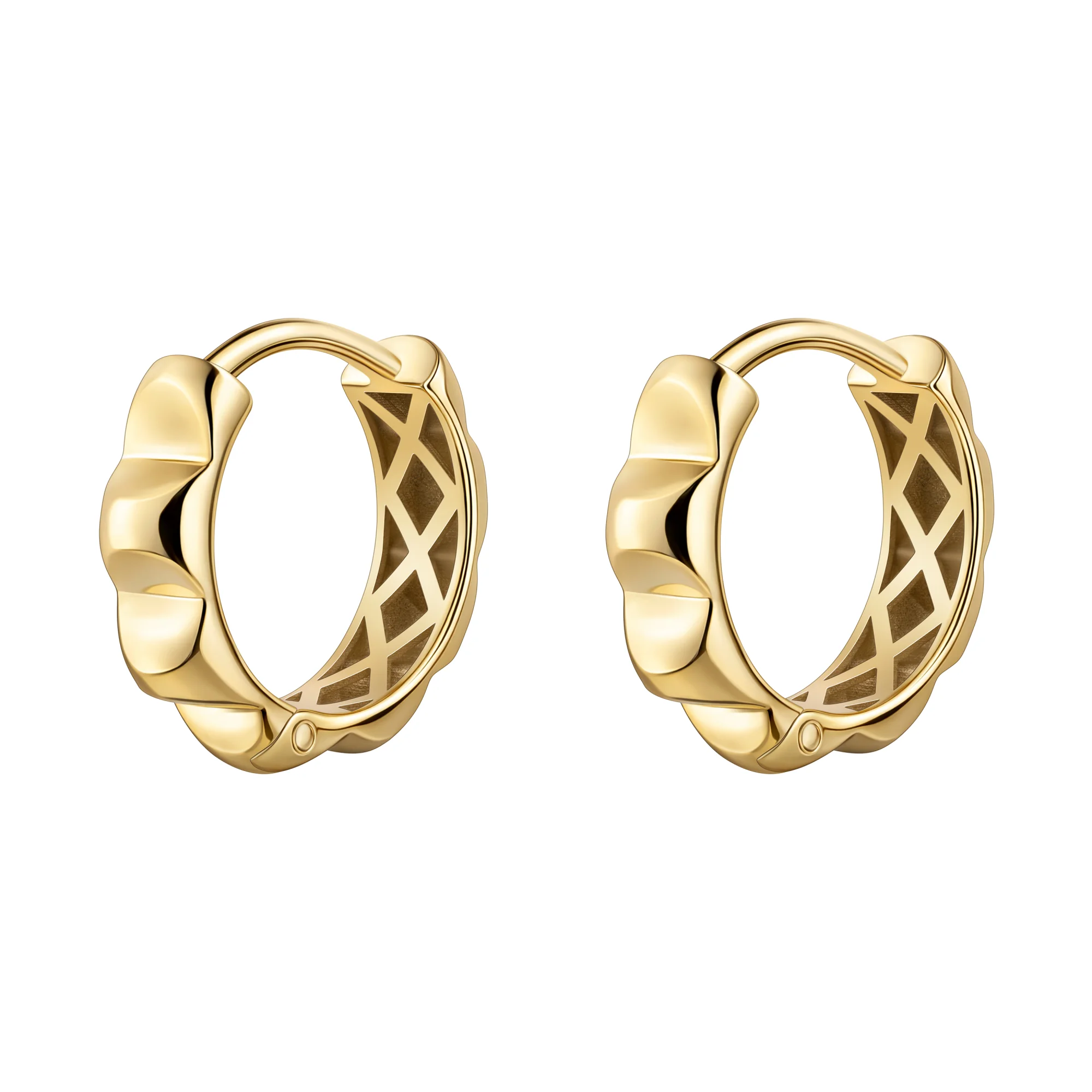 Серьги-кольца из лимонного золота - 2149611 - 3