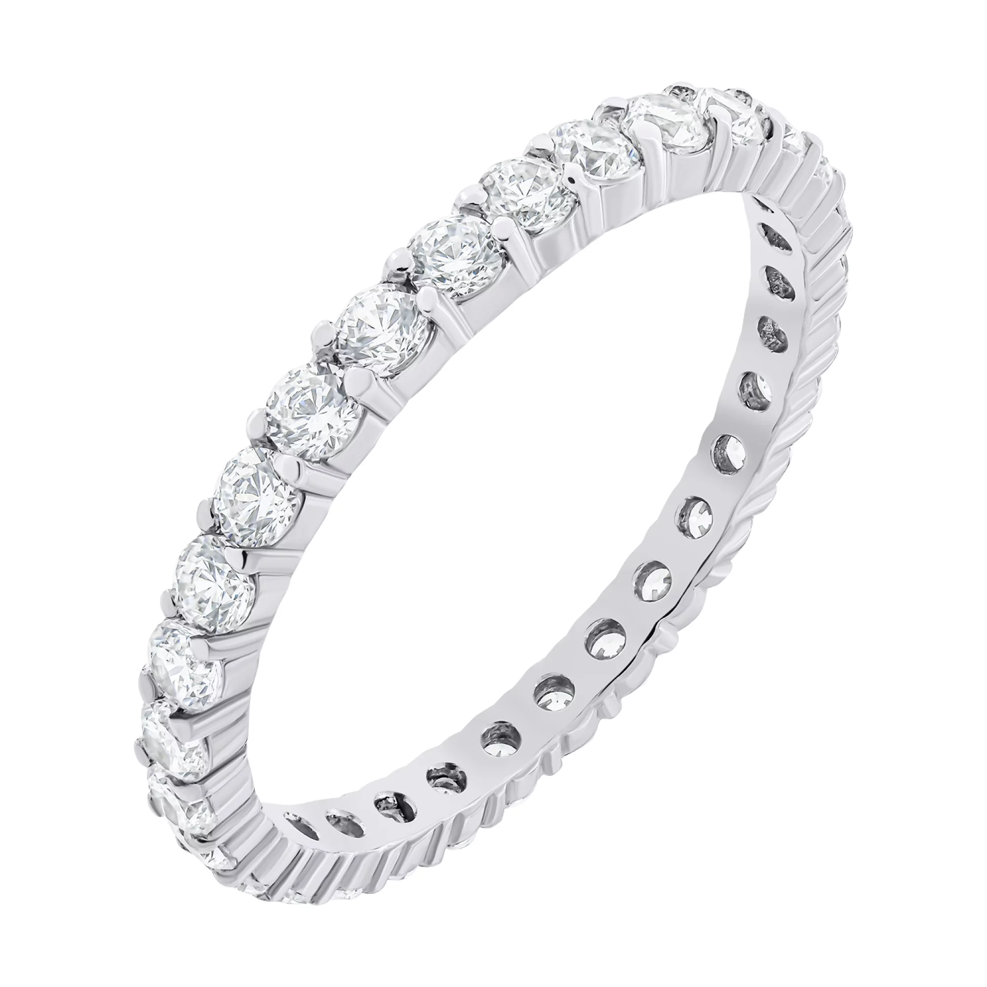 Серебряное кольцо с дорожкой фианита - 1588475 – изображение 1