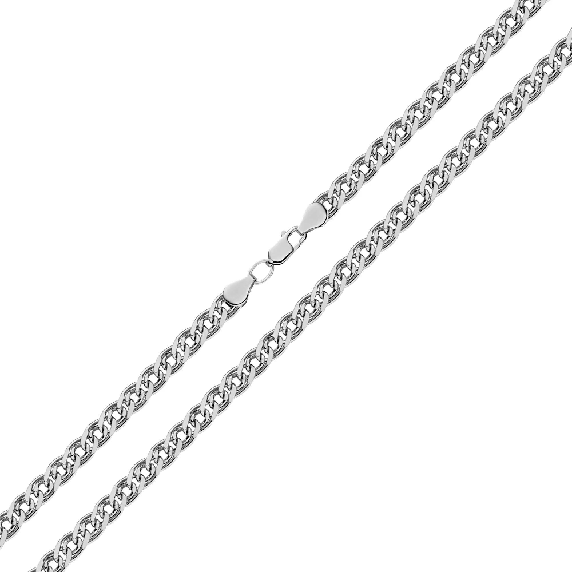 Ланцюг з білого золота плетіння Мона Ліза - 968137 – зображення 1