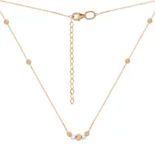 Кольє з червоного і білого золота з кульками у якірному плетінні - 1485998