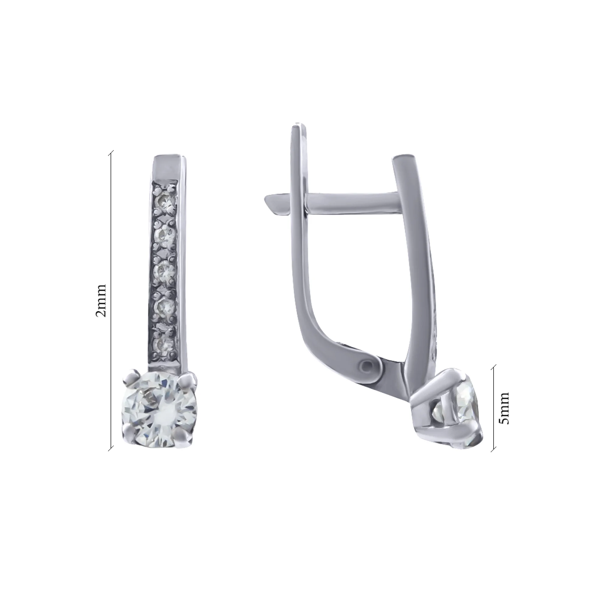 Серьги из серебра с фианитами - 964520 - 2