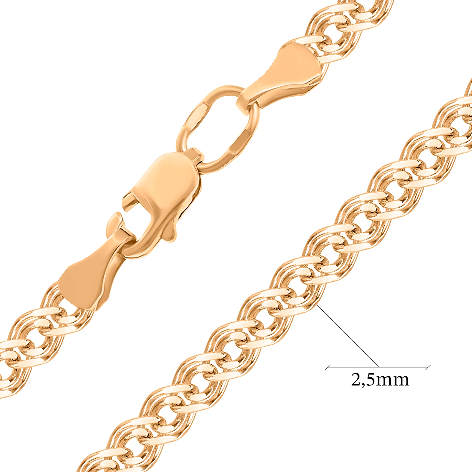 Золотий ланцюг з плетінням мона ліза - 649068 – зображення 2