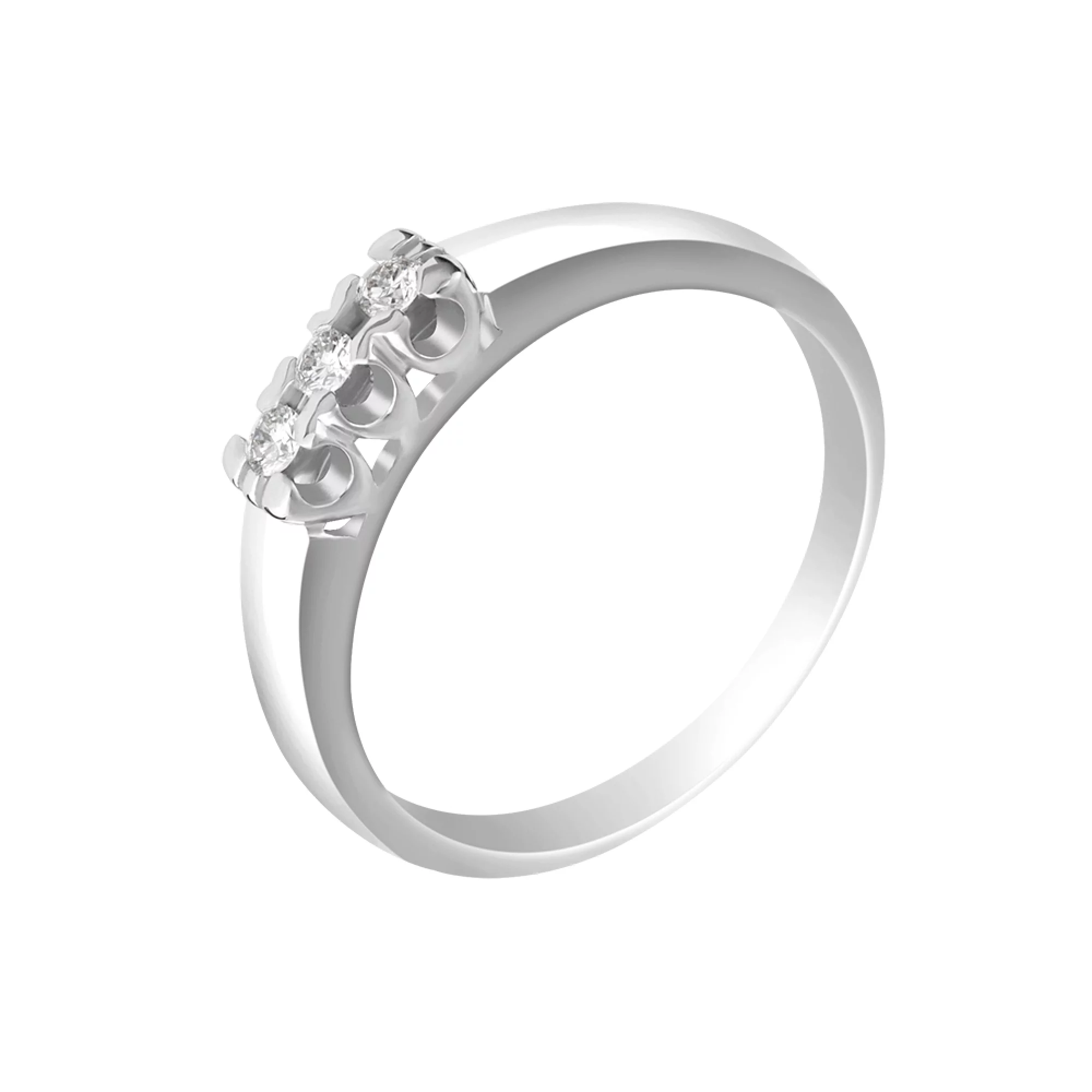 Золотое кольцо с бриллиантом - 521284 – изображение 1