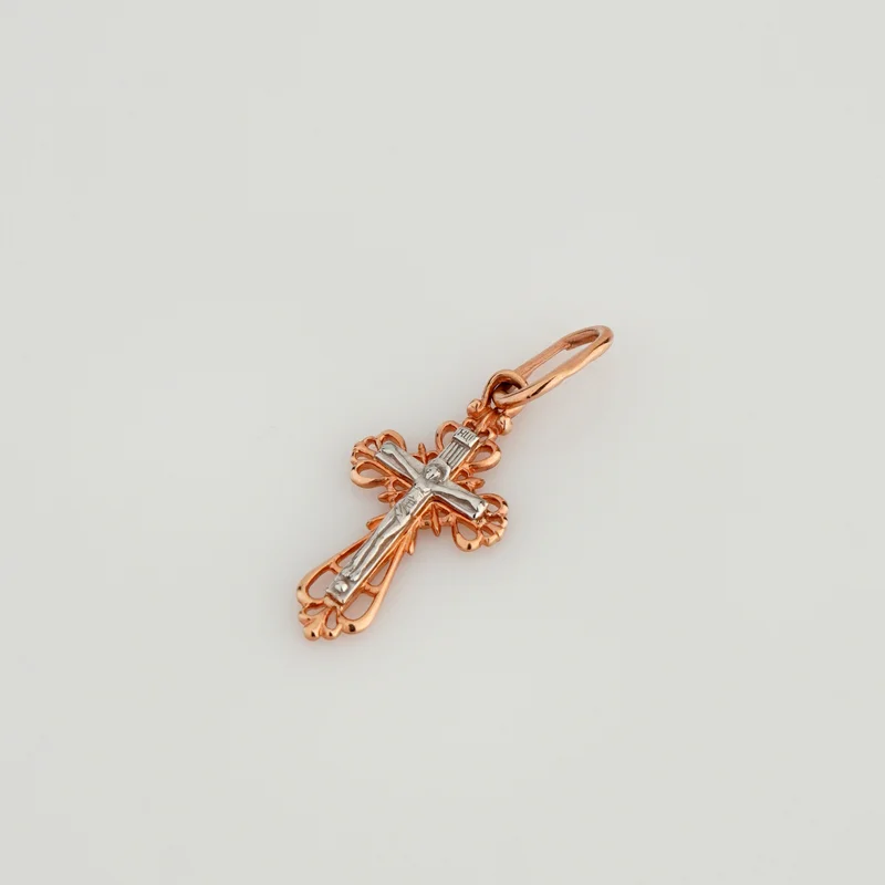 Крестик из комбинированного золота - 972924
