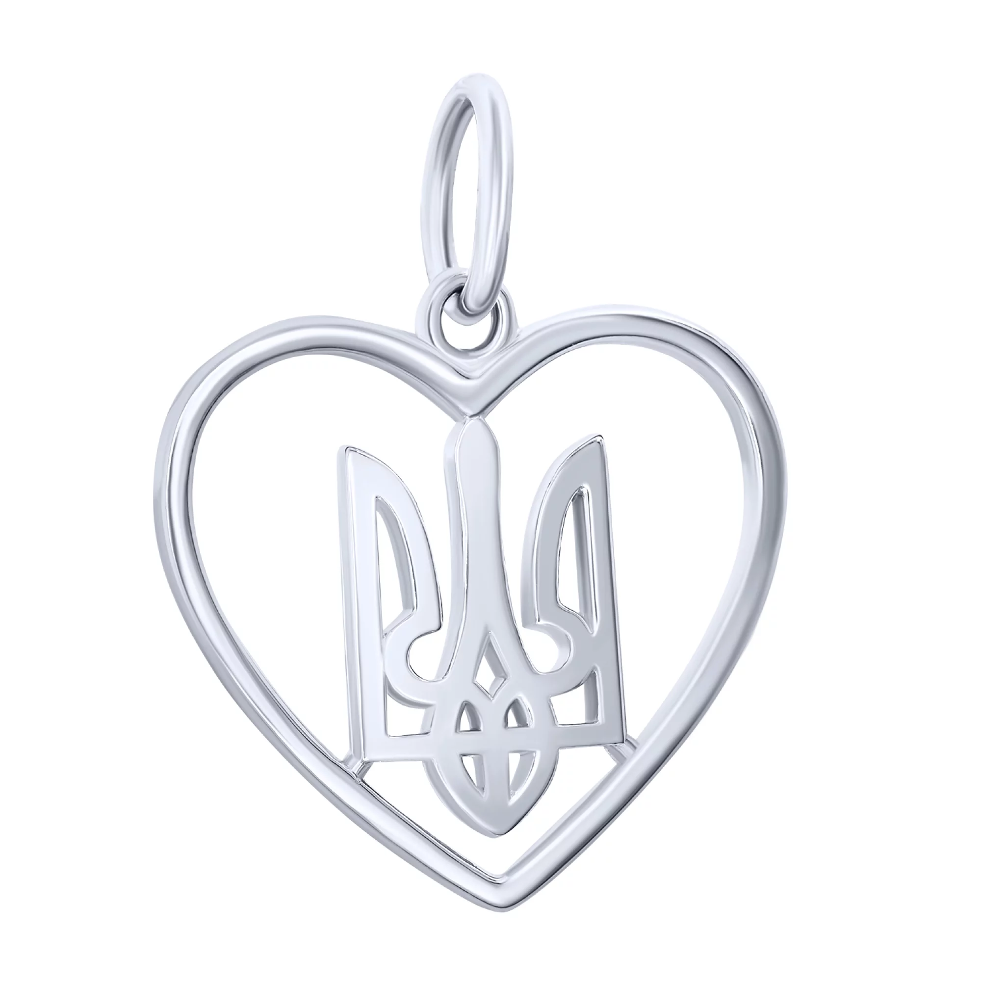 Срібний підвіс "Тризуб-Герб України" - 1639977 – зображення 1