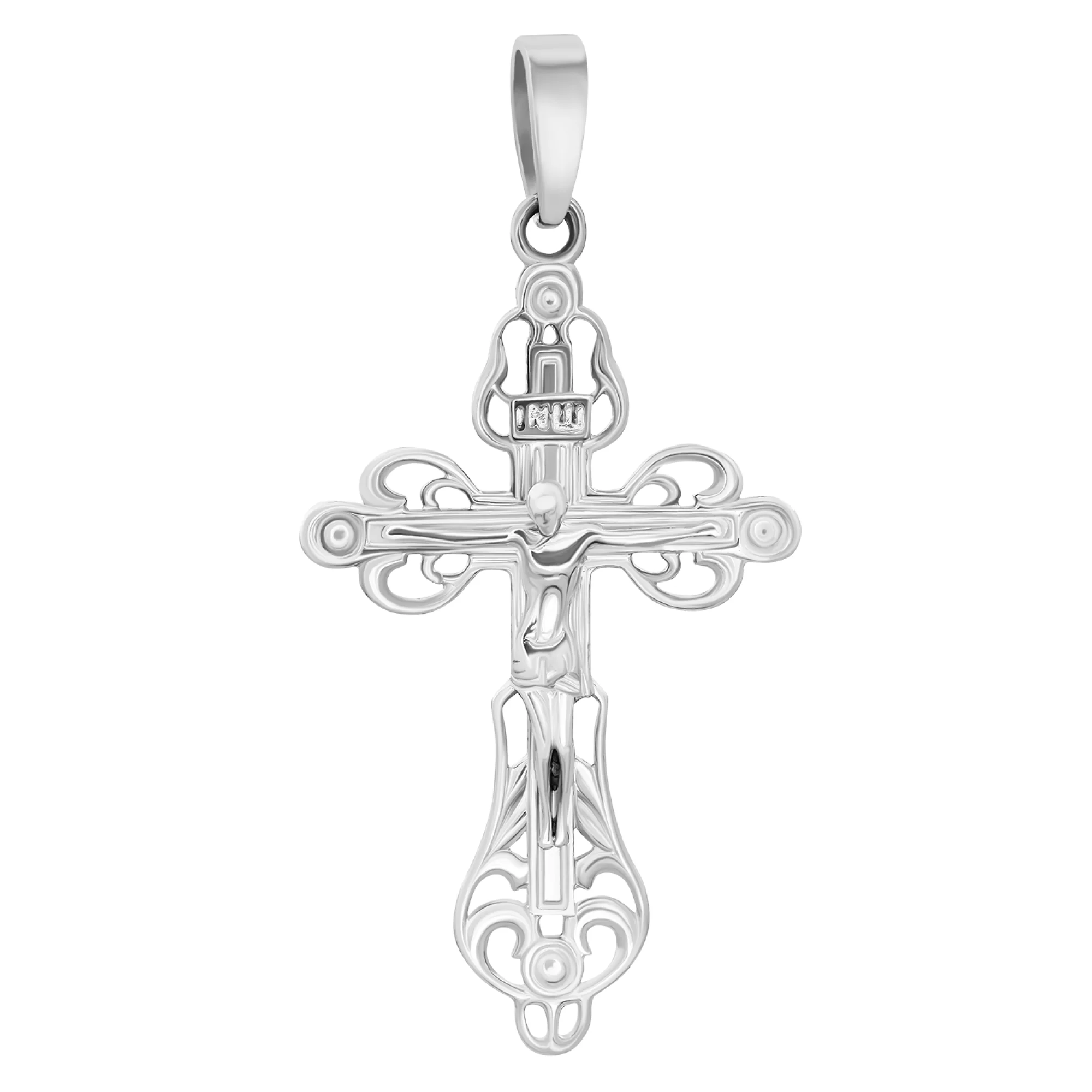 Срібний хрестик з розп'яттям - 1579415 – зображення 1
