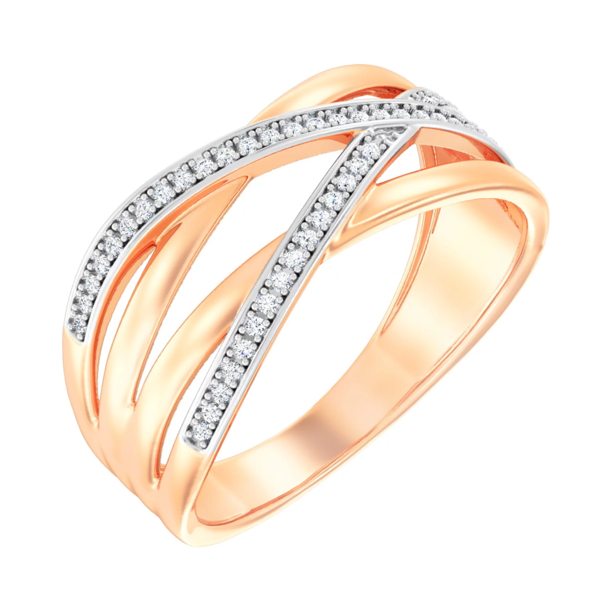 Золотое кольцо с фианитами - 1513992 – изображение 1