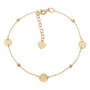 Браслет з червоного золота з кульками і монетками в якірному плетінні - 890884