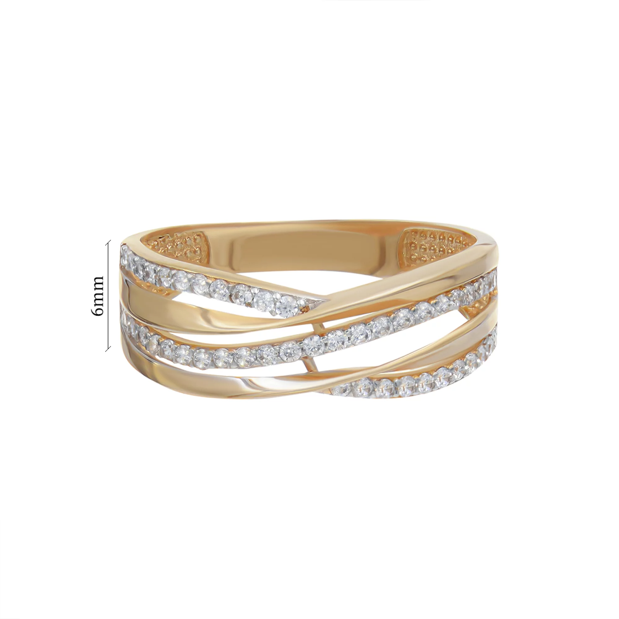 Золотое кольцо с фианитом - 732130 – изображение 3