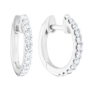 Серьги-кольца с дорожкой из бриллиантов в белом золоте - 1670371