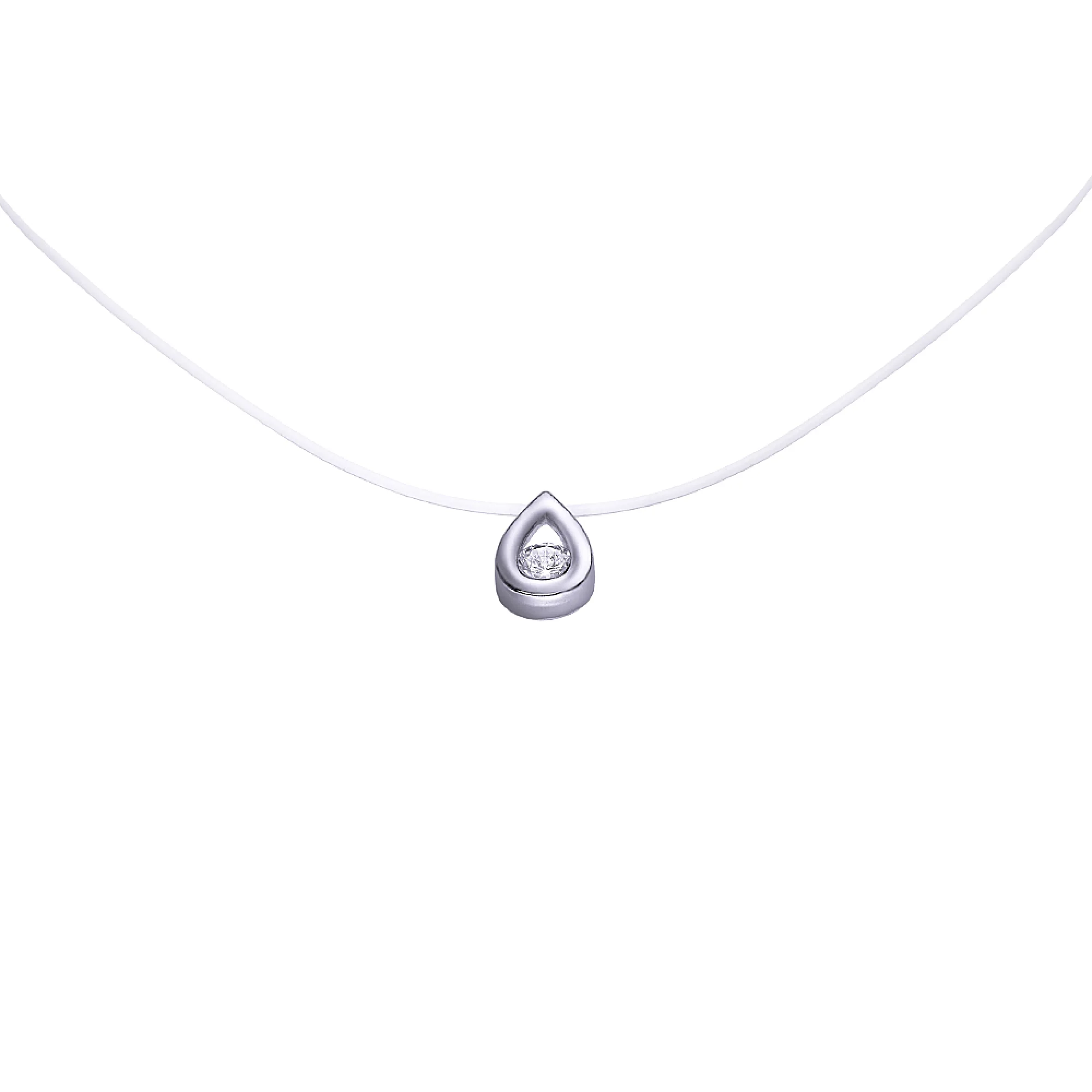 Серебряное колье с цирконием - 458368 - 1