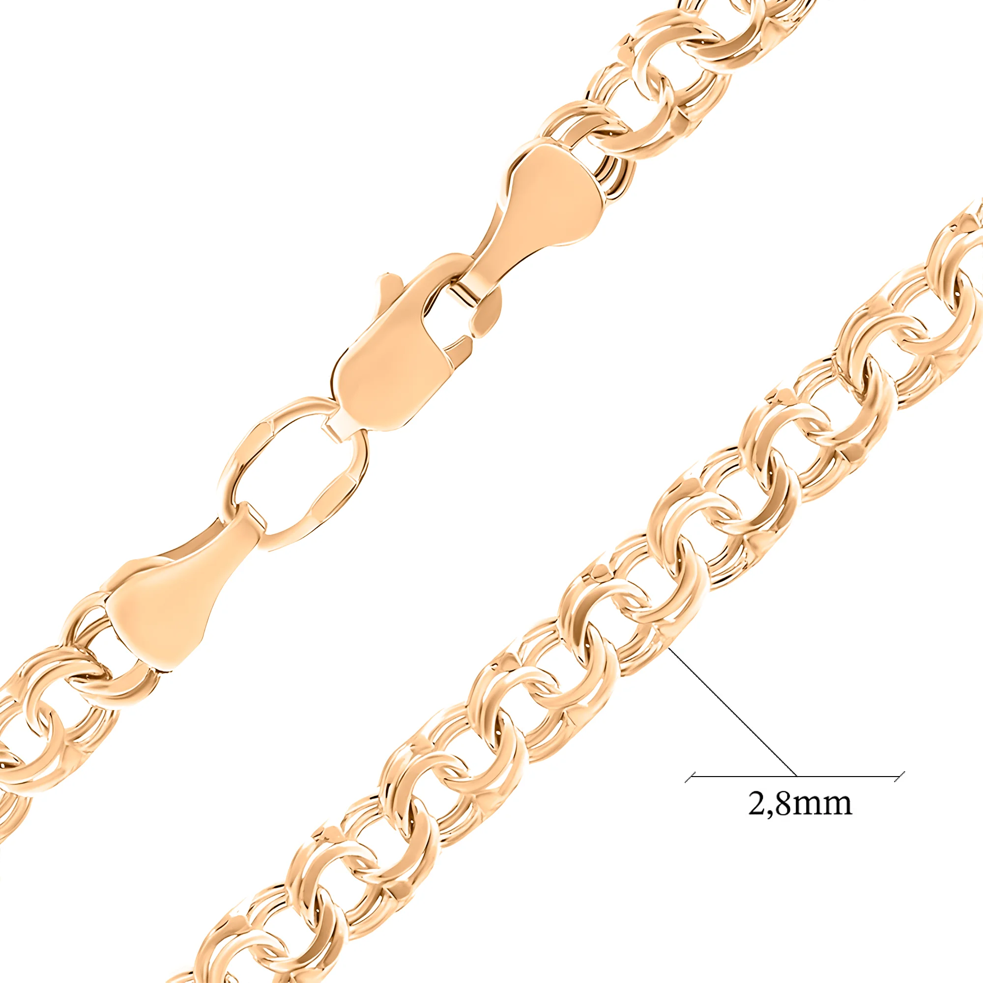 Цепочка из красного золота бисмарк - 961322 - 2