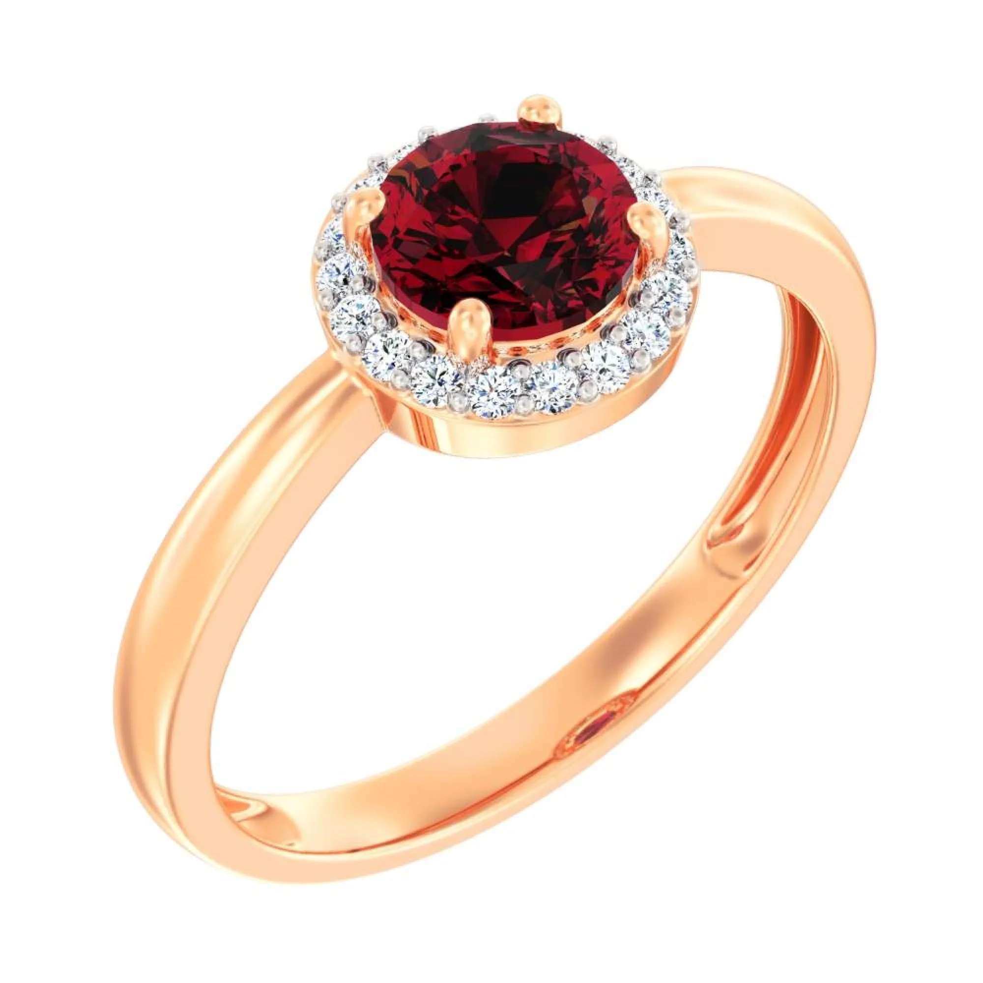Серьги из красного золота с гранатом и фианитами - 1514315 - 1