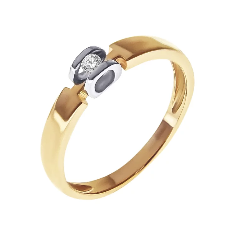 Золота каблучка з діамантом. Артикул 1104079212: ціна, відгуки, фото – купити в інтернет-магазині AURUM