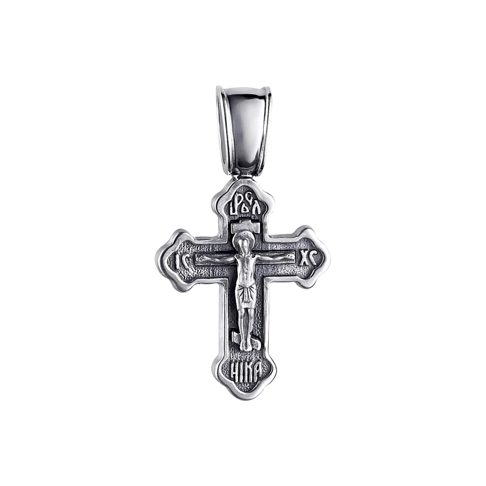 Крестик "Спаси и Сохрани" из серебра - 1450274 – изображение 1