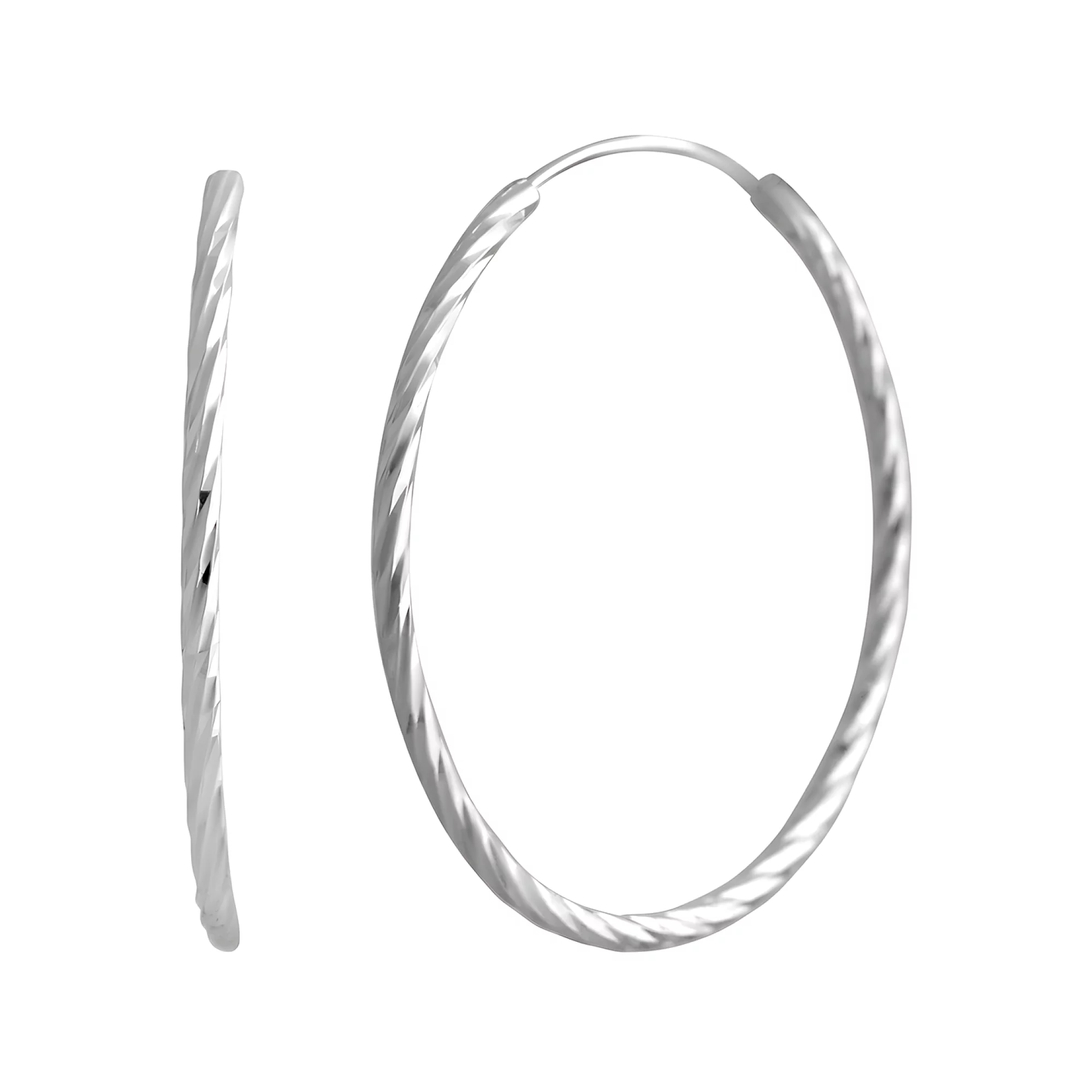 Серьги-кольца из серебра  - 1543368 – изображение 1