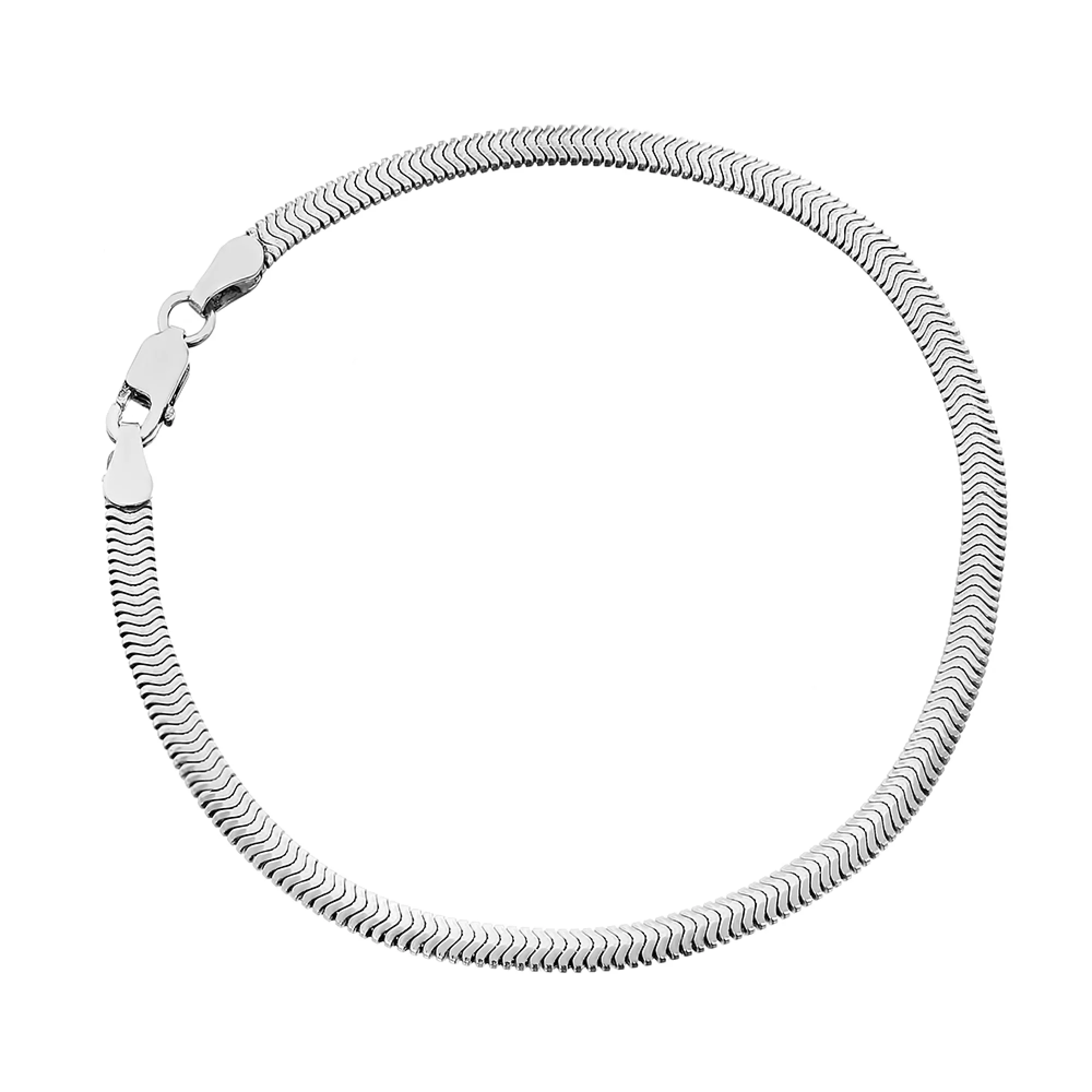 Срібний браслет з плетінням Снейк - 1071399 – зображення 1