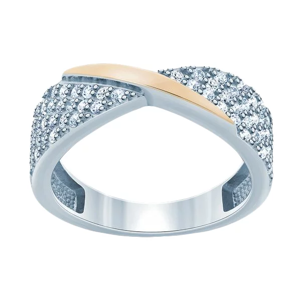 Серебряное кольцо с позолотой и фианитом. Артикул 7201/500698-ЗНРлк: цена, отзывы, фото – купить в интернет-магазине AURUM